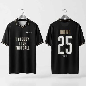 David Brent The Office UK Wernham Hogg Football Jersey 3 David Brent Wernham Hogg Sergio Georgini Black Soccer Jersey