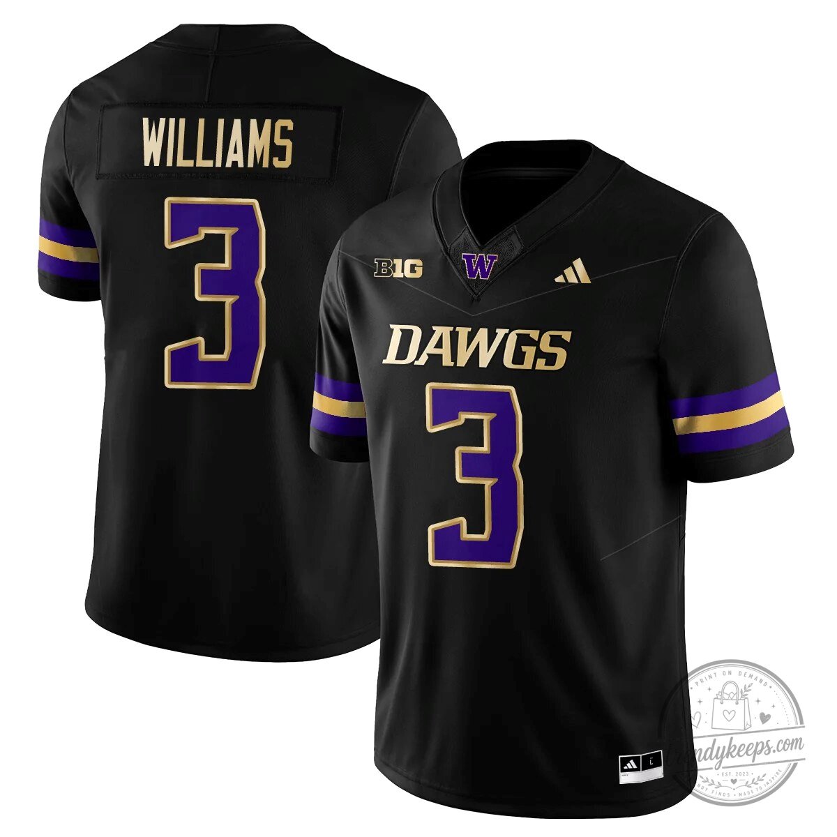 Washington Huskies Football Jersey Williams Junior Number 1 Black Purple Gold 12 Washington Huskies Football Jersey Williams Junior Number 1 Black Purple Gold