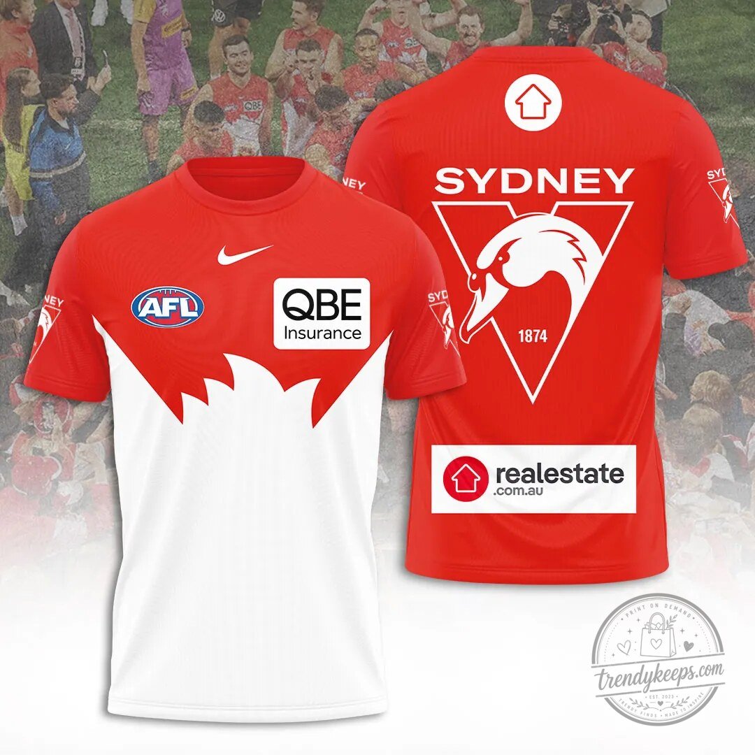 Sydney Swans Australian Football League Red and White Team Jersey