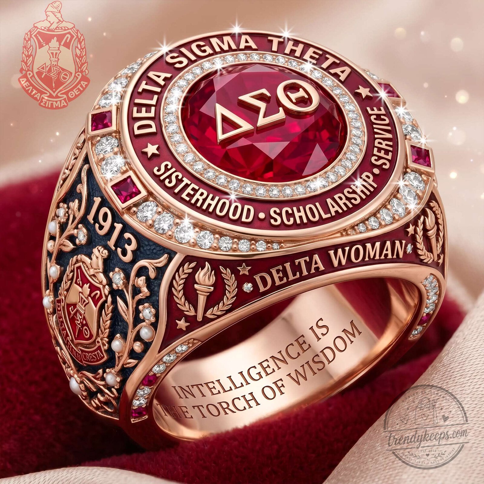 Delta Sigma Theta Sorority Sisterhood Scholarship Service Ring