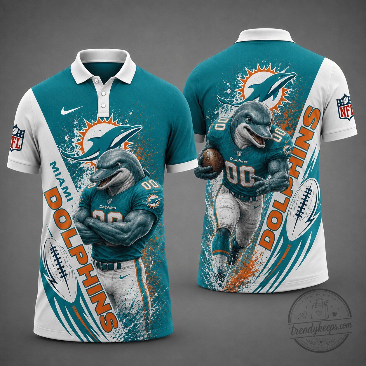 Miami Dolphins | Premium NFL Gridiron Spirit Polo Shirt NY
