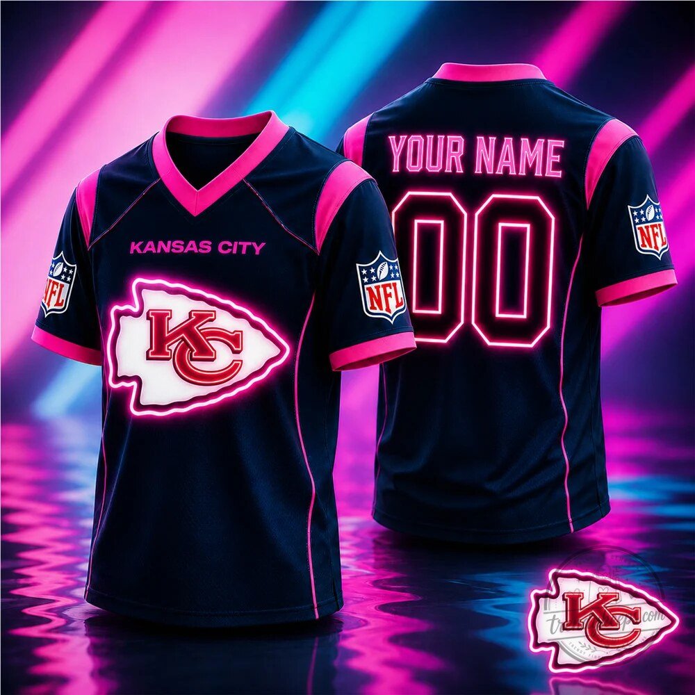 Kansas City Chiefs | Premium NFL Electric Glow V-Neck Jersey NTH1