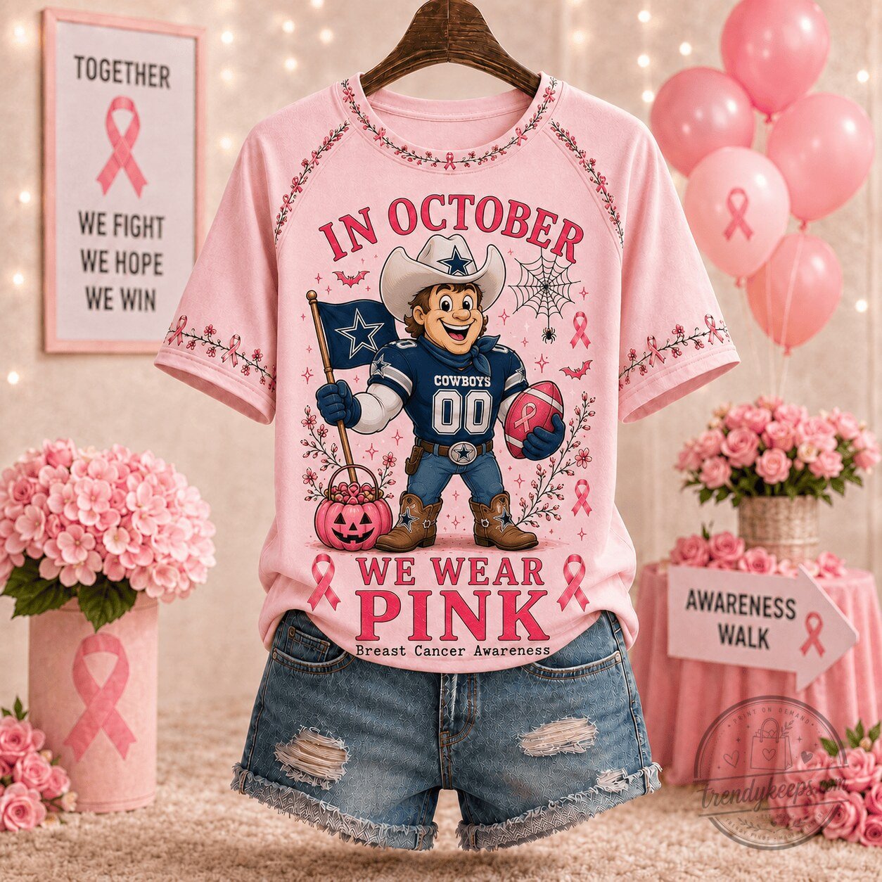 Dallas Cowboys | Premium NFL In October We Wear Pink V-neck NY