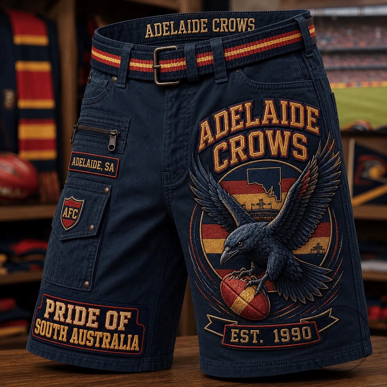 Adelaide Crows Australian Football League Pride of South Australia Denim Shorts