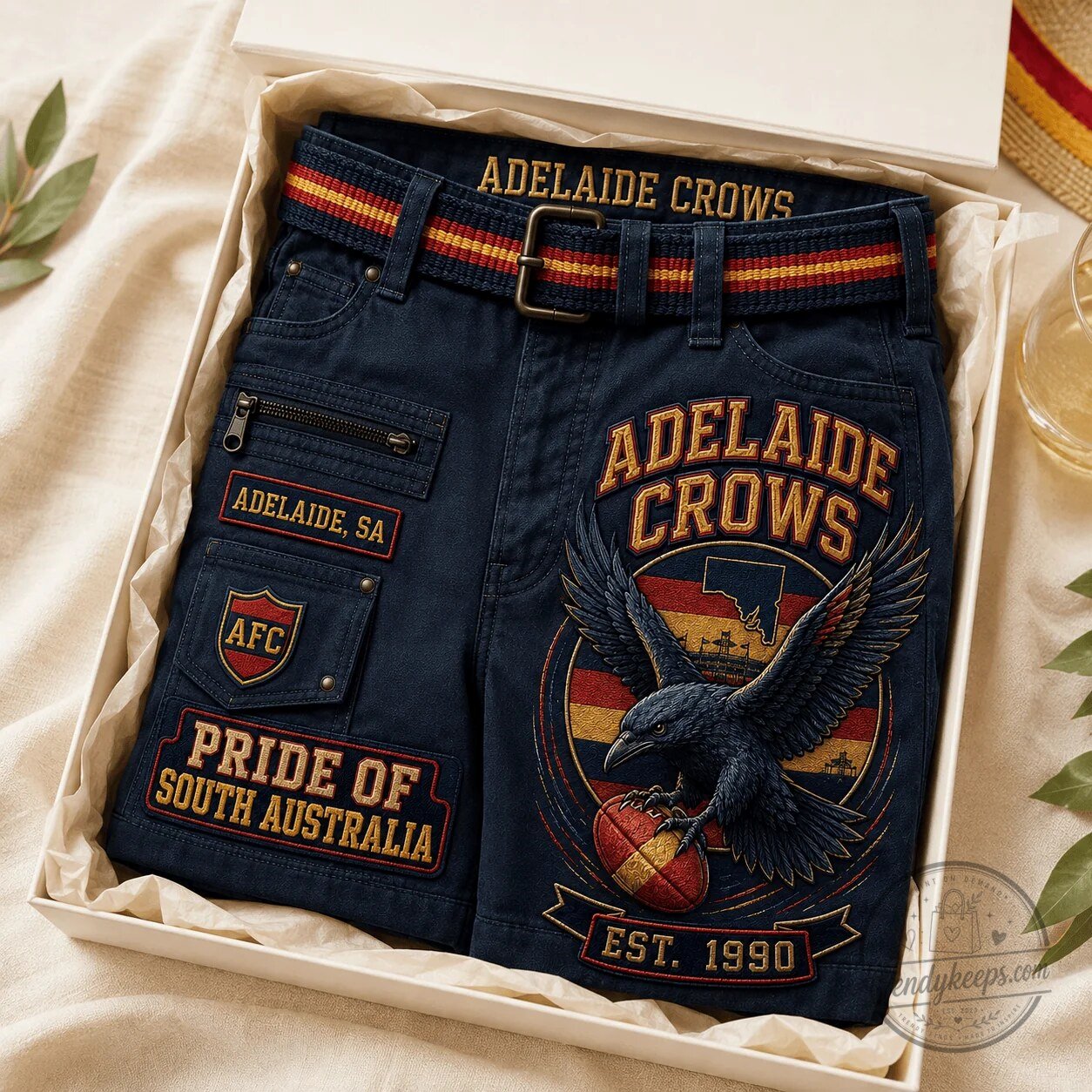 Adelaide Crows Australian Football League Pride of South Australia Denim Shorts 4 Adelaide Crows Australian Football League Pride of South Australia Denim Shorts