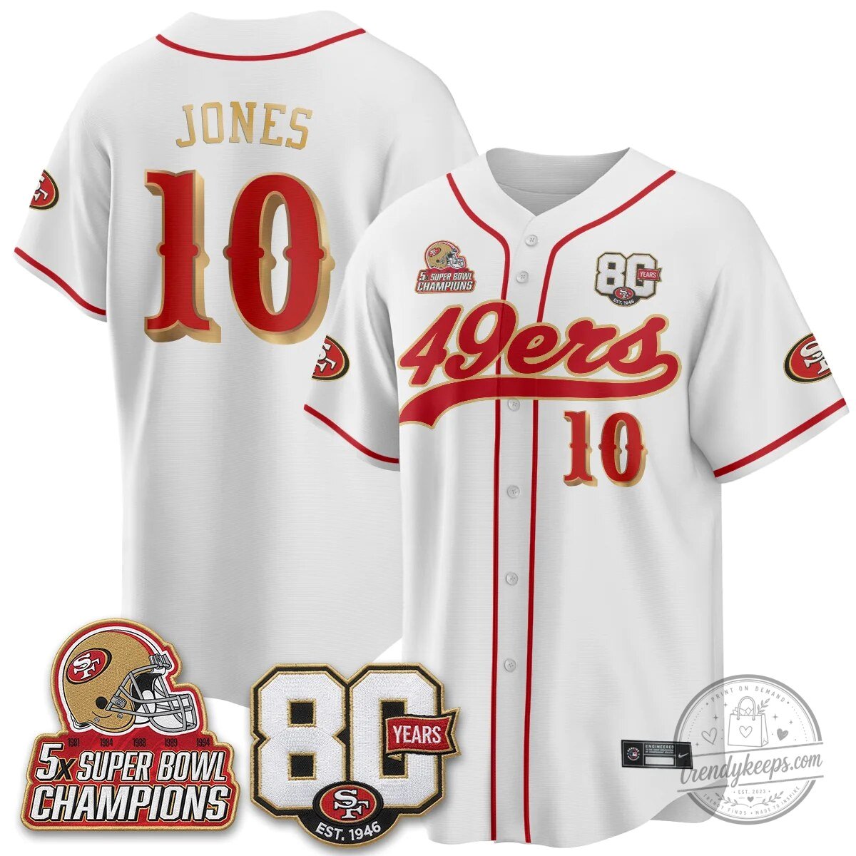 San Francisco 49ers Christian McCaffrey Black Baseball Jersey - 80 Years Est. 1946 54 San Francisco 49ers Christian McCaffrey Black Baseball Jersey - 80 Years Est. 1946