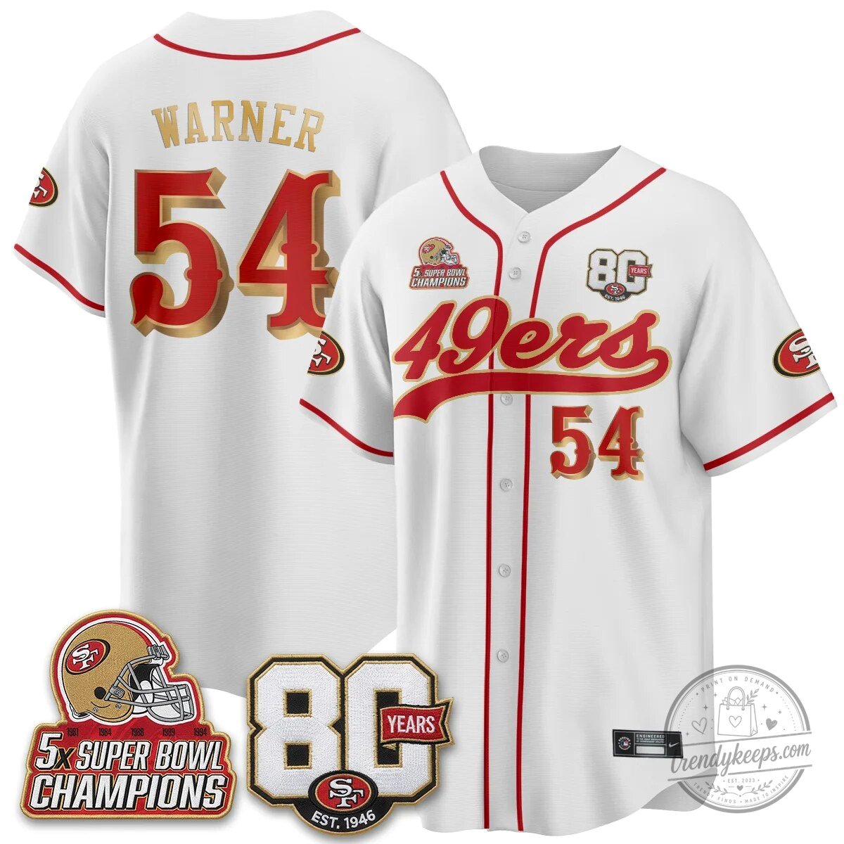 San Francisco 49ers Christian McCaffrey Black Baseball Jersey - 80 Years Est. 1946 56 San Francisco 49ers Christian McCaffrey Black Baseball Jersey - 80 Years Est. 1946