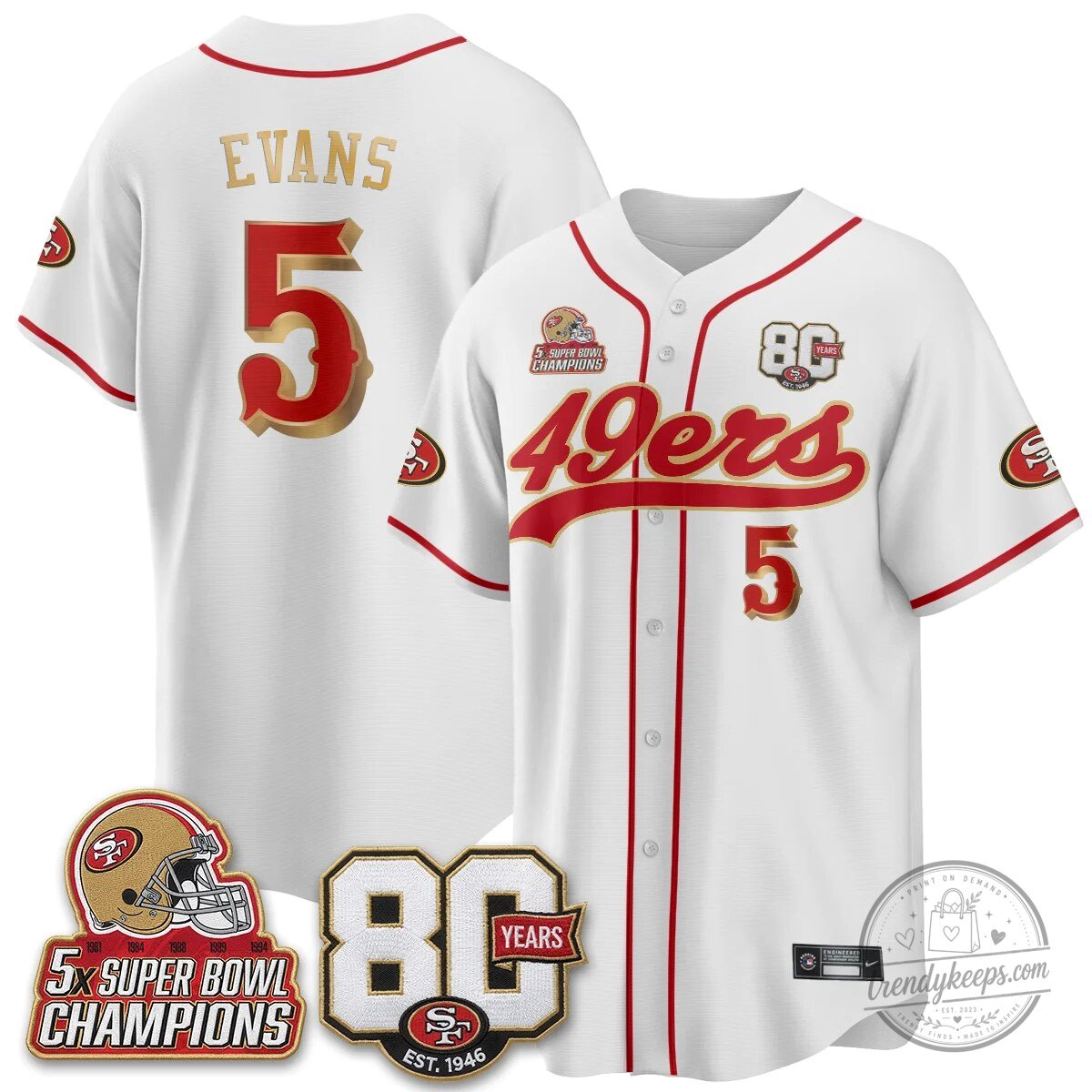 San Francisco 49ers Christian McCaffrey Black Baseball Jersey - 80 Years Est. 1946 62 San Francisco 49ers Christian McCaffrey Black Baseball Jersey - 80 Years Est. 1946