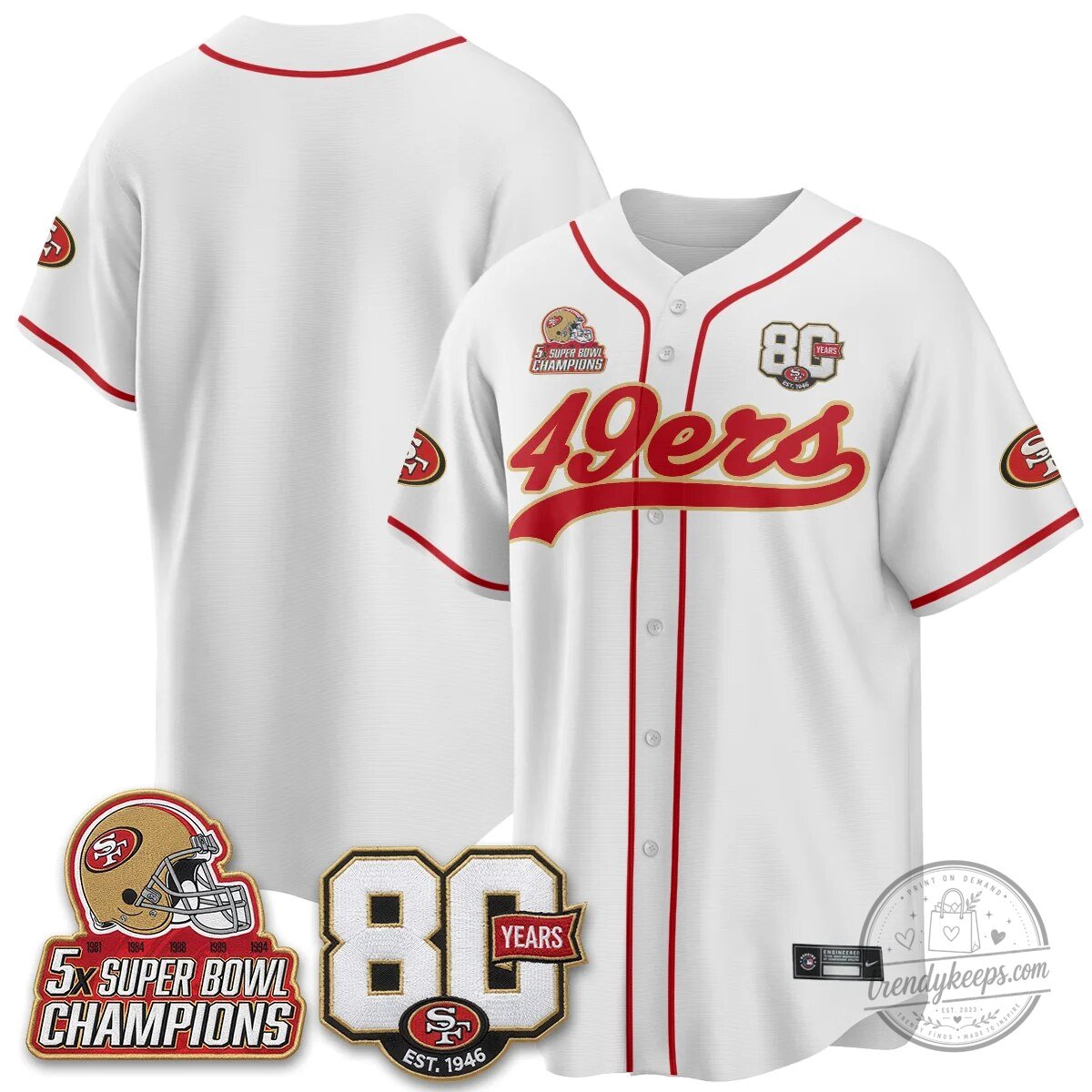 San Francisco 49ers Christian McCaffrey Black Baseball Jersey - 80 Years Est. 1946 63 San Francisco 49ers Christian McCaffrey Black Baseball Jersey - 80 Years Est. 1946