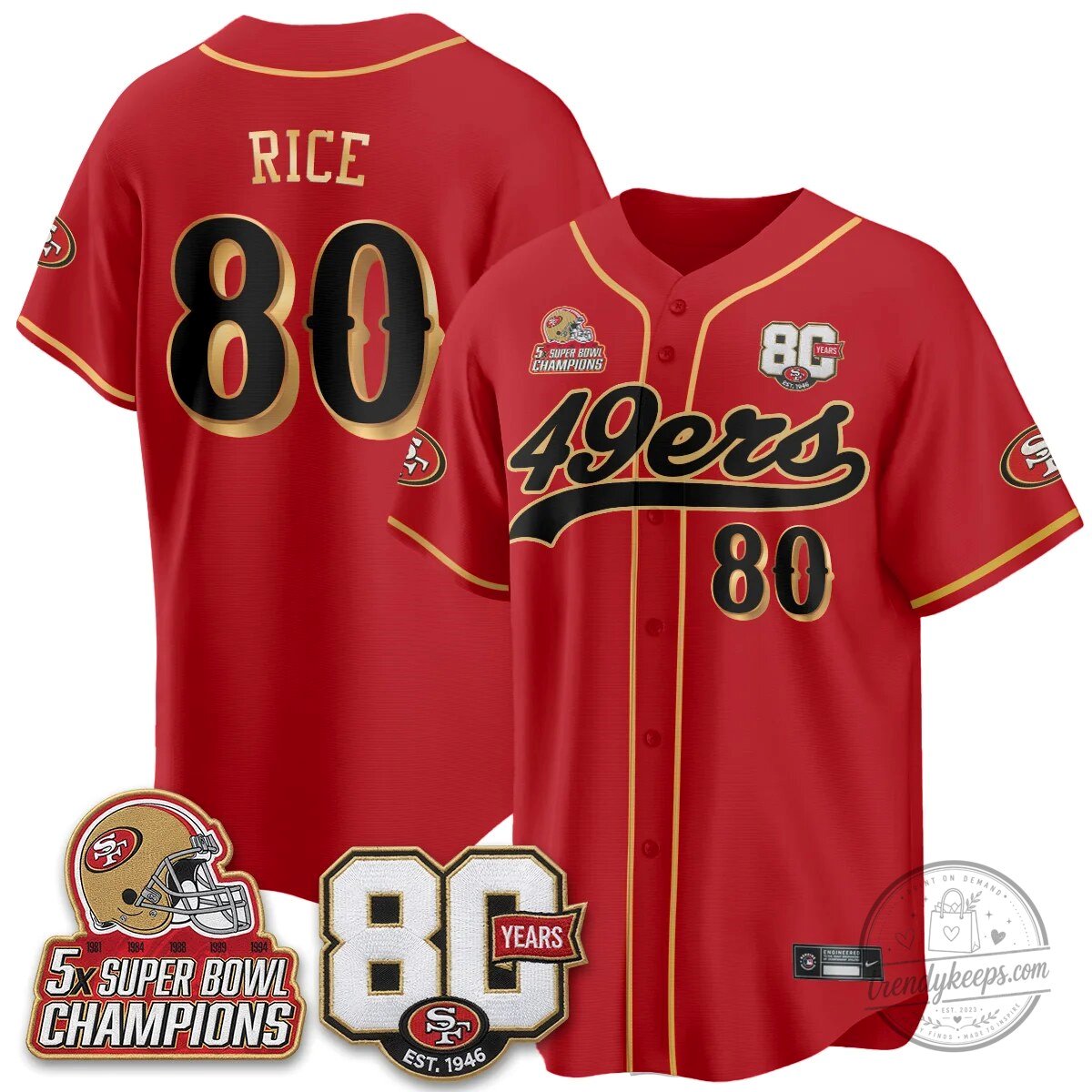 San Francisco 49ers Christian McCaffrey Black Baseball Jersey - 80 Years Est. 1946 71 San Francisco 49ers Christian McCaffrey Black Baseball Jersey - 80 Years Est. 1946