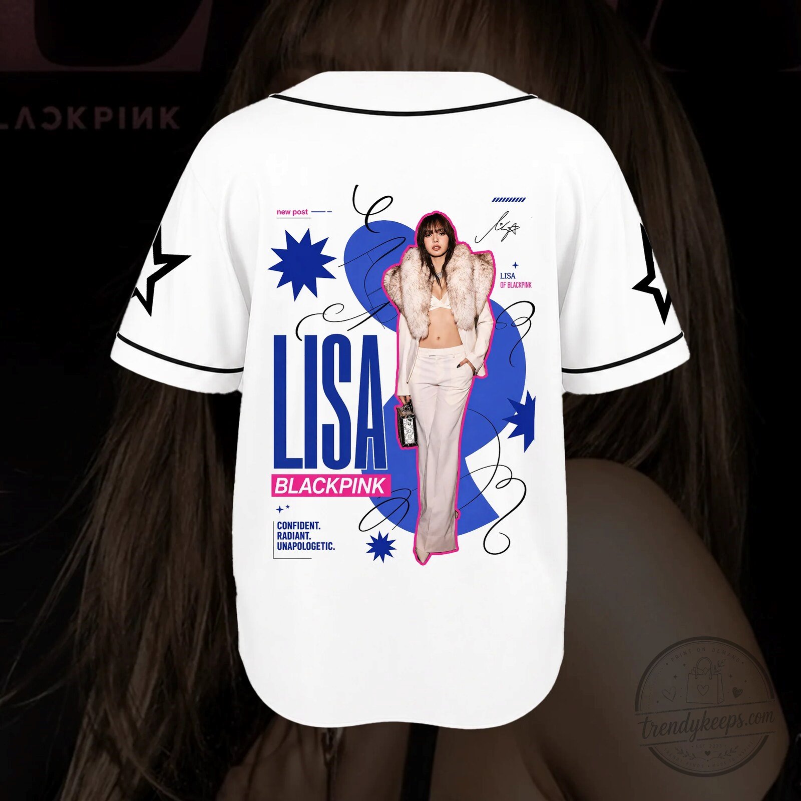 Blackpink Lisa Confident Radiant Unapologetic Baseball Jersey K-Pop Fan Shirt 4 Blackpink Lisa Confident Radiant Unapologetic Baseball Jersey K-Pop Fan Shirt