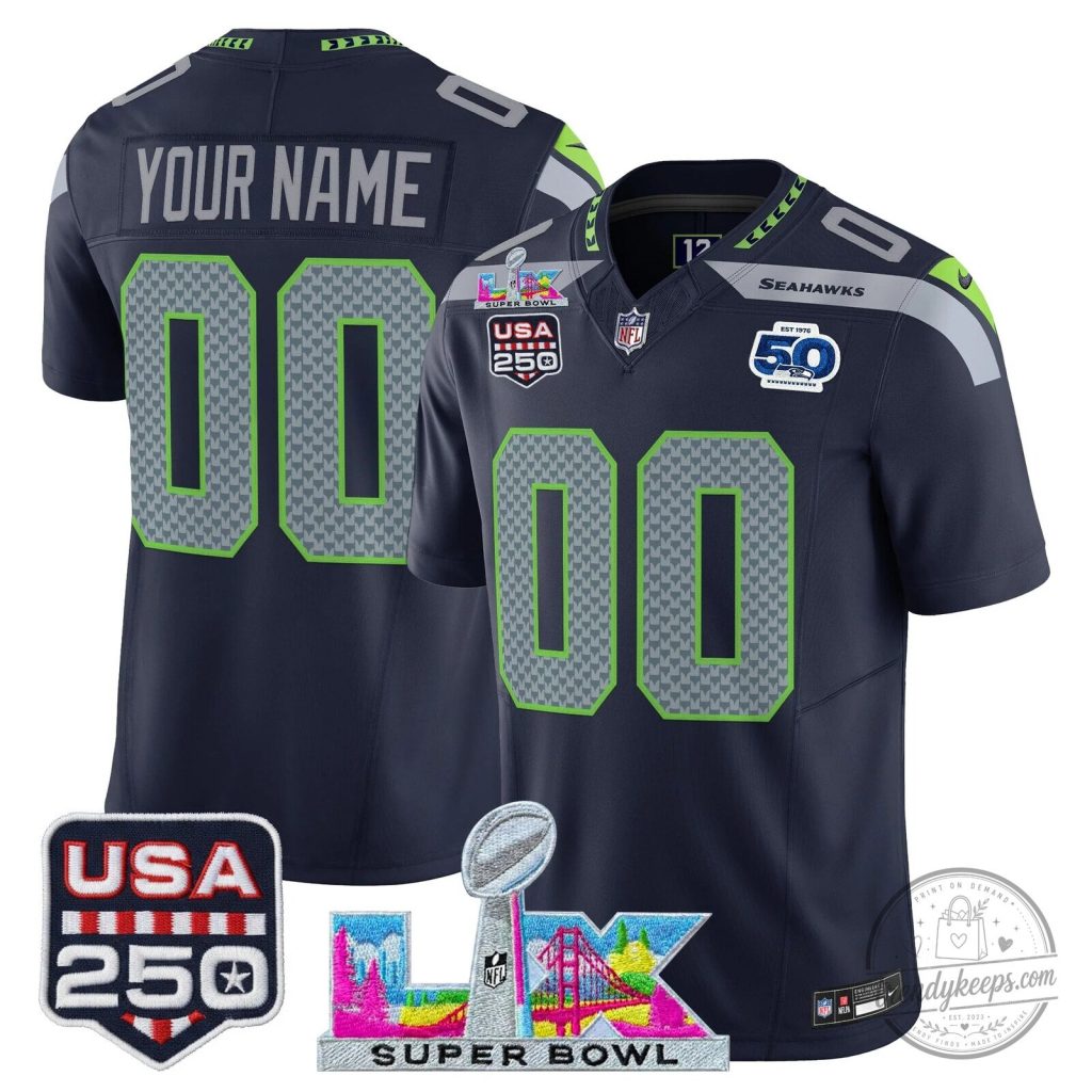 250th Anniversary Football Jersey for Super Bowl LX - Seattle Seahawks, United States 250th Anniversary Football Jersey for Super Bowl LX - Seattle Seahawks, United States