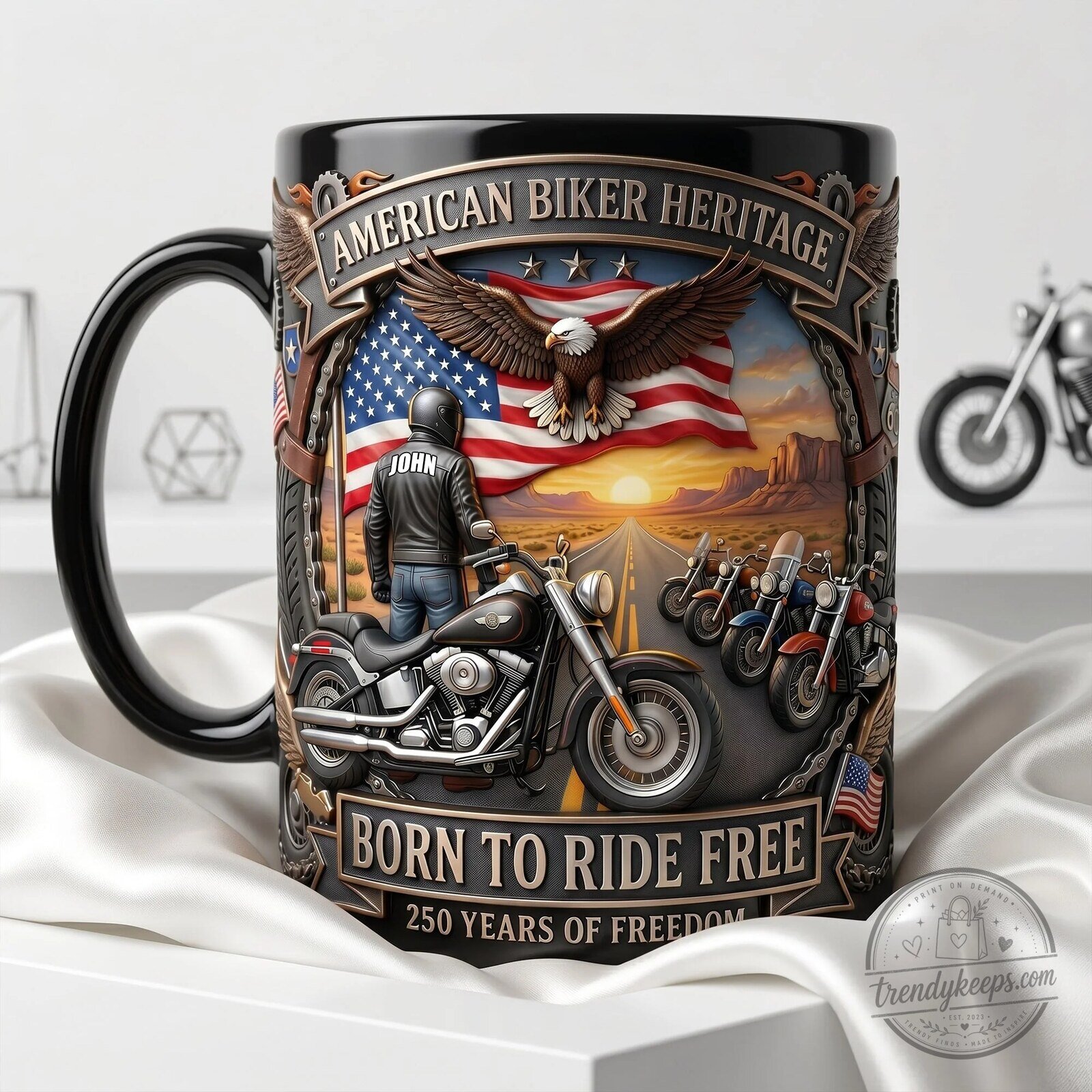 Route 66 Born To Ride Free Motorcycle Mug - American Biker Heritage for Coffee Enthusiasts 7 Route 66 Born To Ride Free Motorcycle Mug - American Biker Heritage for Coffee Enthusiasts
