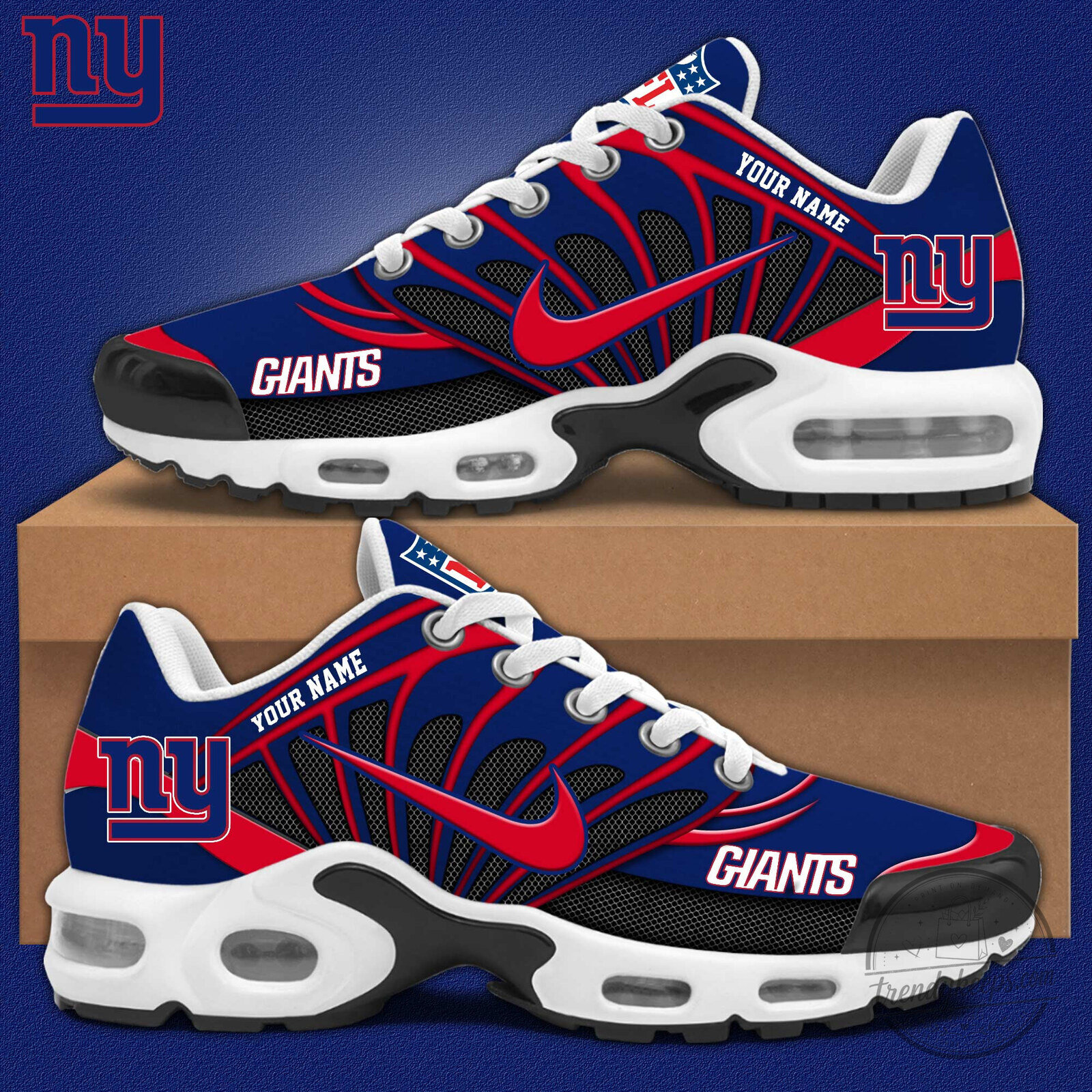 New York Giants Personalized Air Cushion Sports Shoes