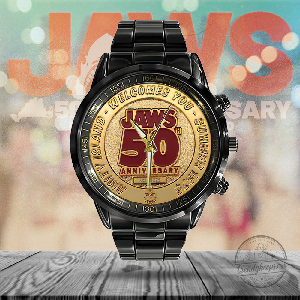 Jaws Amity Island Welcomes You 50th Anniversary Stainless Steel Watch 5 Jaws Amity Island Welcomes You 50th Anniversary Stainless Steel Watch