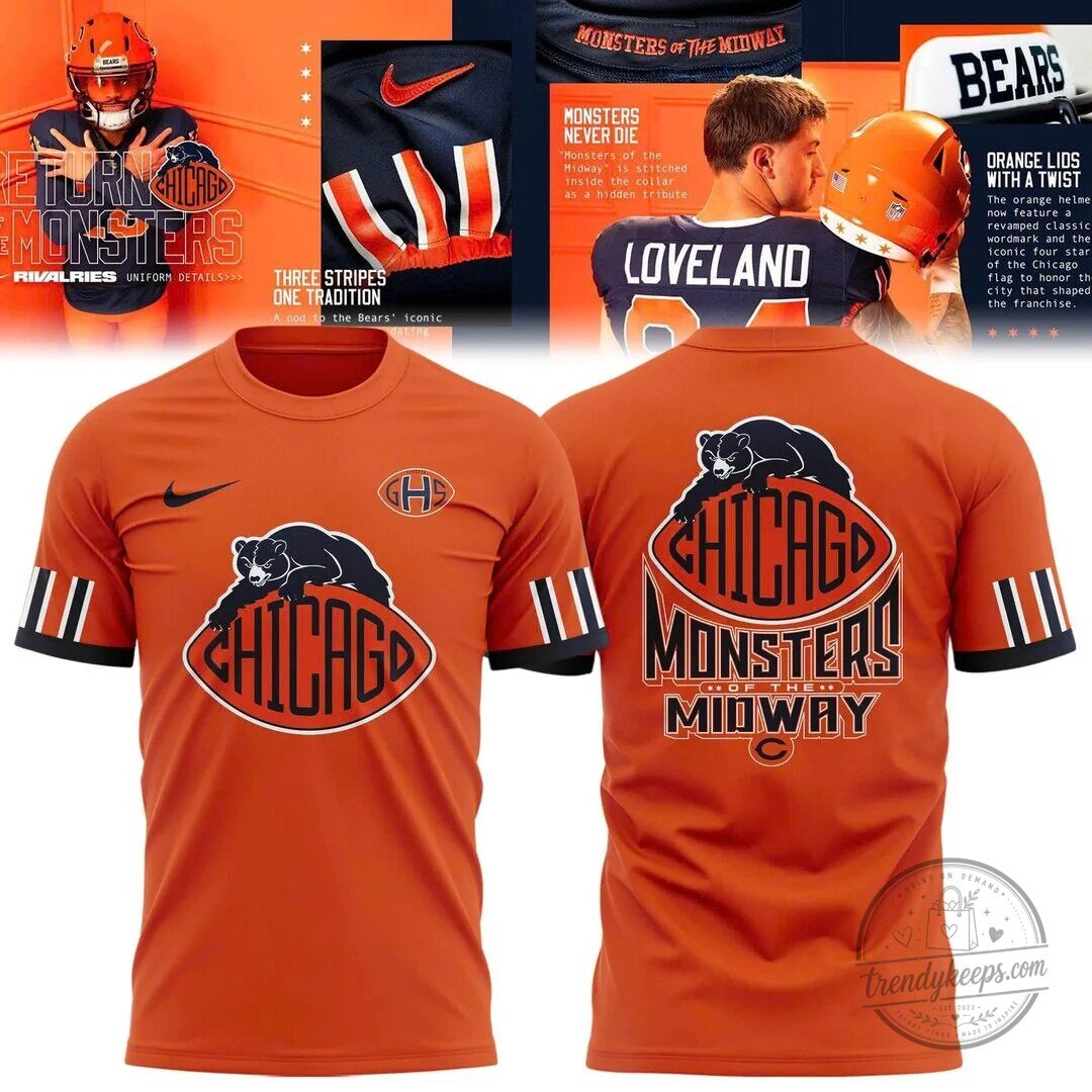 Chicago Bears Monsters of the Midway Orange Football Jersey