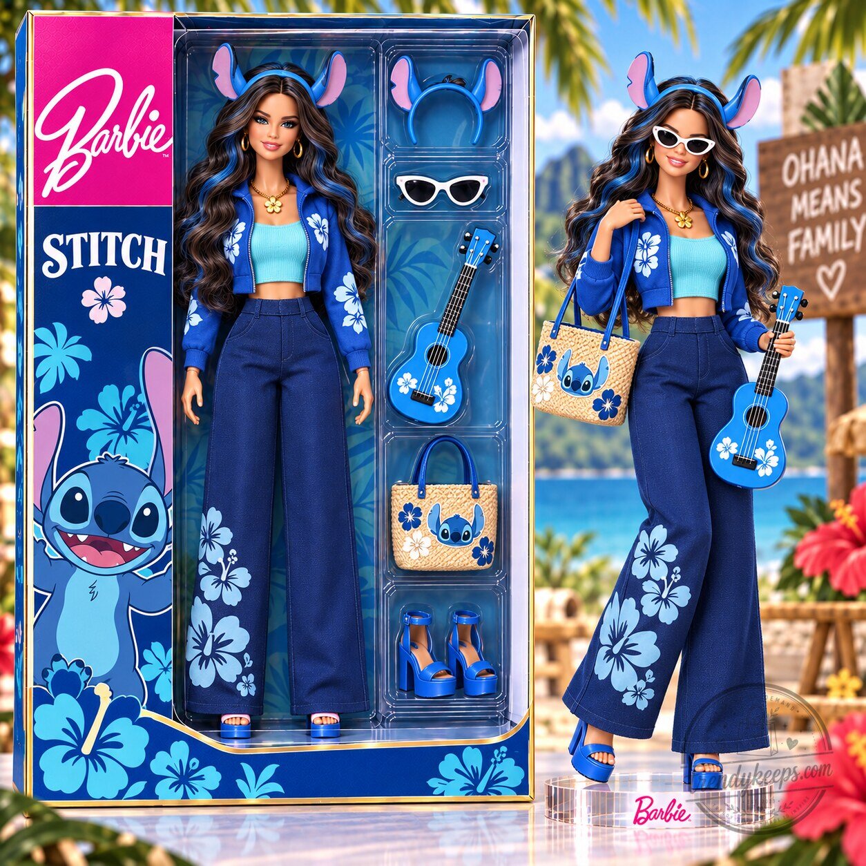 Barbie Disney Lilo and Stitch Ohana Means Family Commemorative Doll Figure