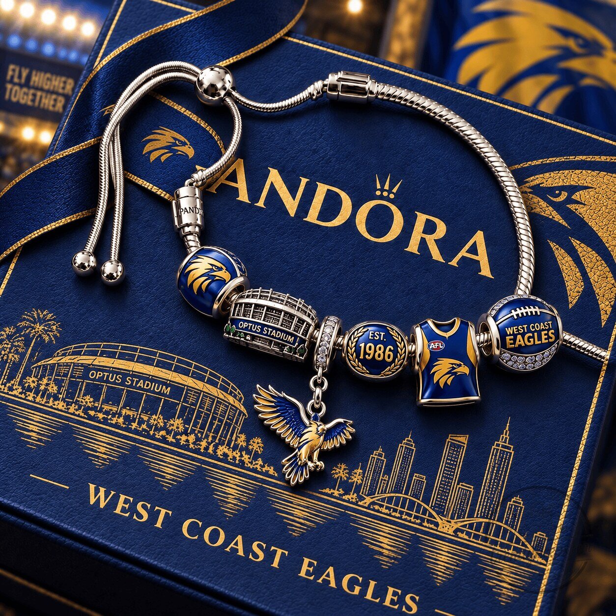 West Coast Eagles Pandora Charm Bracelet Set 1 West Coast Eagles Pandora Charm Bracelet Set