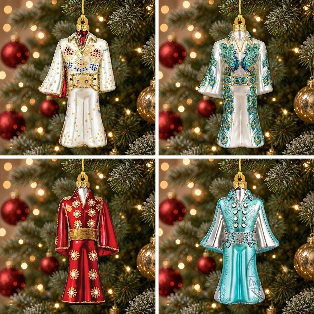 Elvis Presley Jumpsuit Christmas Tree Ornaments Set of Four