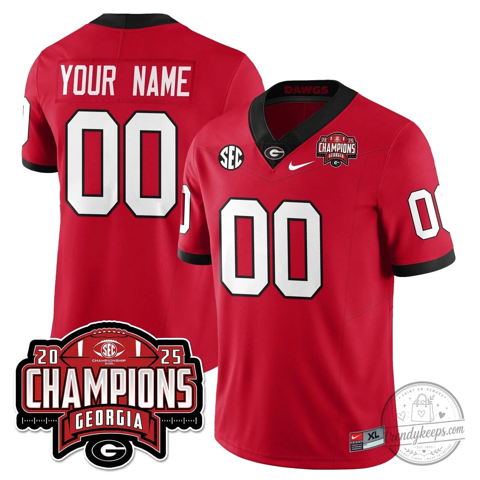 SEC Football Georgia Bulldogs 2025 Championship Black Stitched Jersey 7 SEC Football Georgia Bulldogs 2025 Championship Black Stitched Jersey