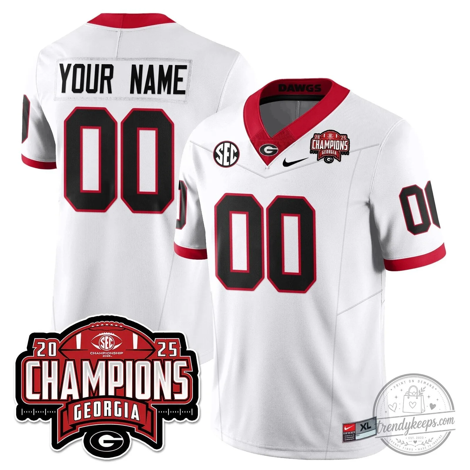 SEC Football Georgia Bulldogs 2025 Championship Black Stitched Jersey 8 SEC Football Georgia Bulldogs 2025 Championship Black Stitched Jersey
