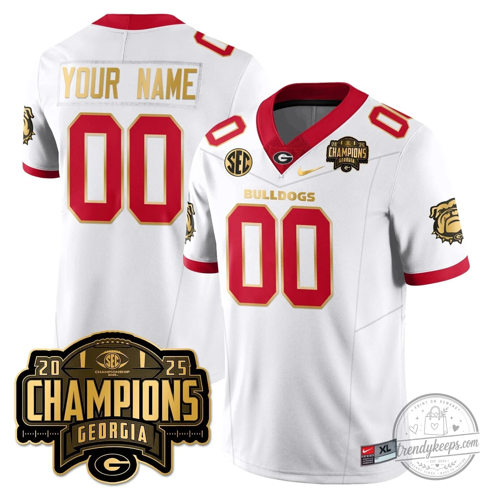 SEC Football Georgia Bulldogs 2025 Championship Black Stitched Jersey 9 SEC Football Georgia Bulldogs 2025 Championship Black Stitched Jersey