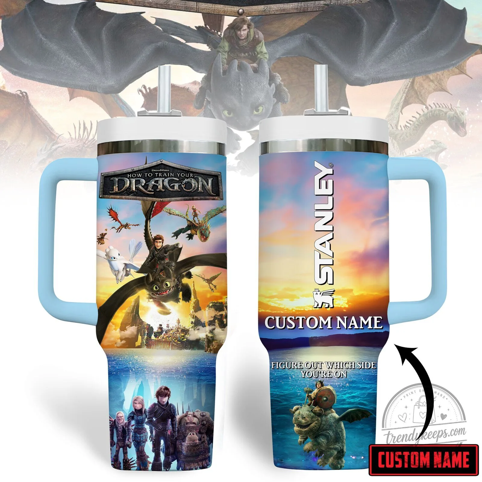 How to Train Your Dragon Movie Poster Stanley Tumbler with Handle