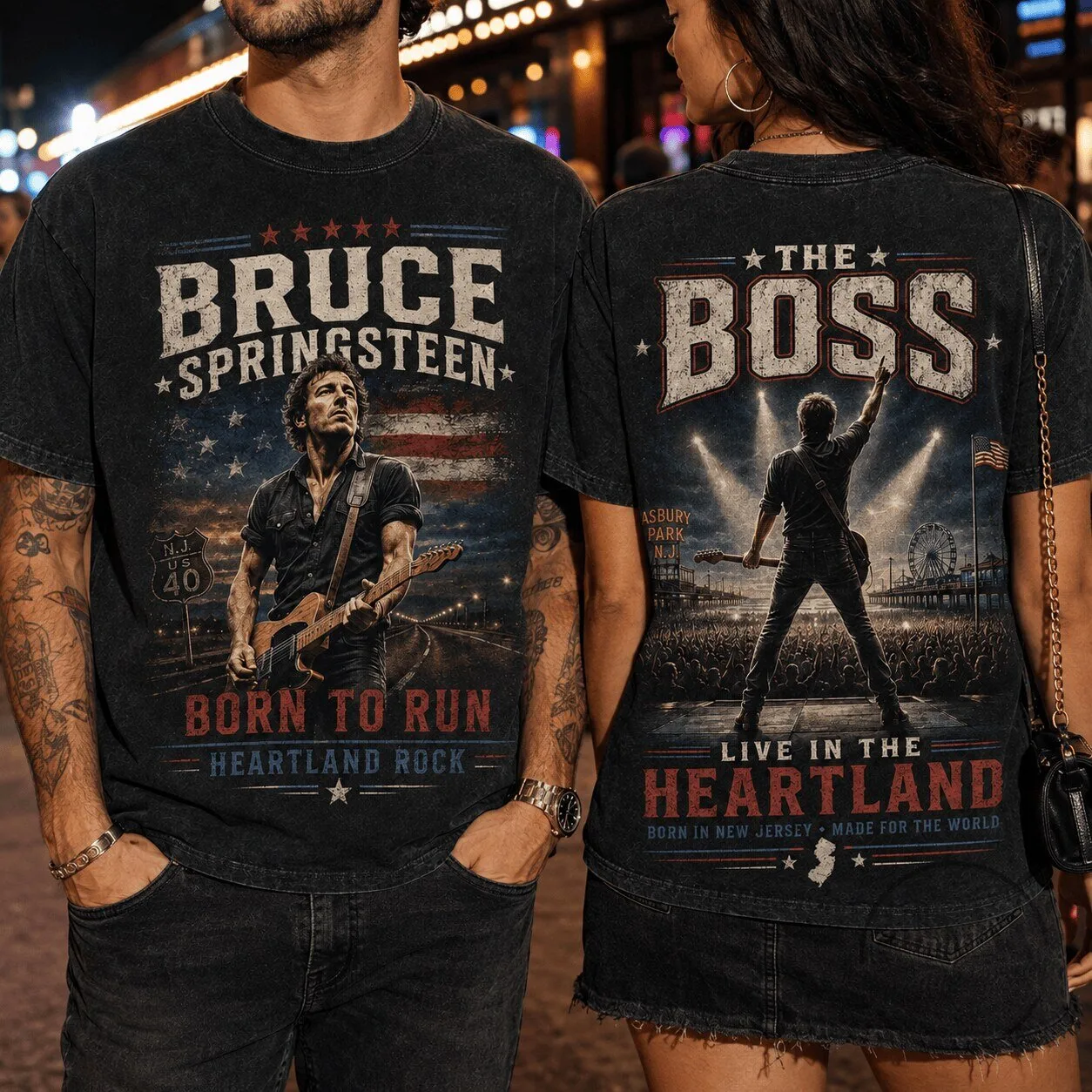 Bruce Springsteen The Boss Born to Run Heartland Rock T-Shirt