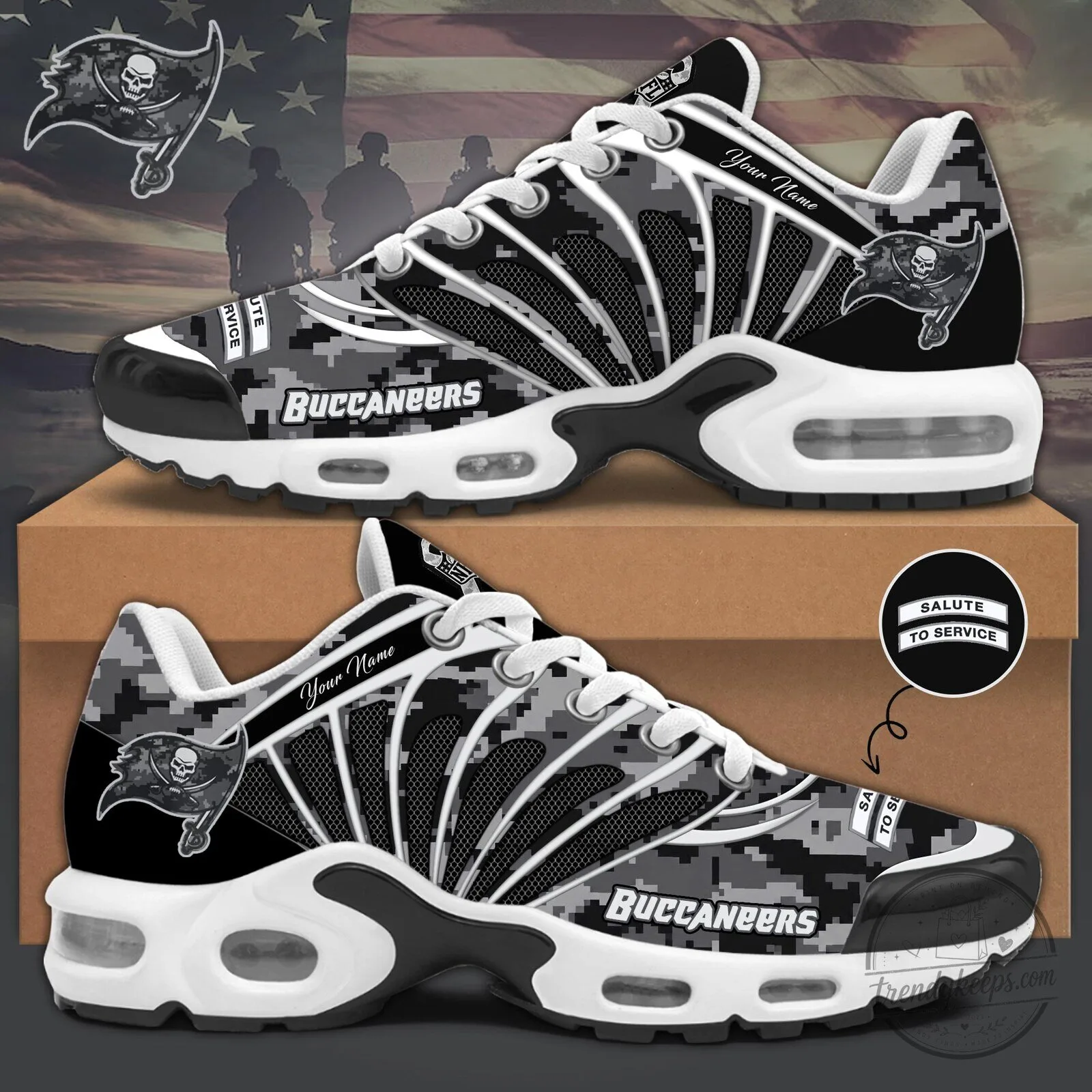 Tampa Bay Buccaneers Salute To Service Custom Name Sneakers