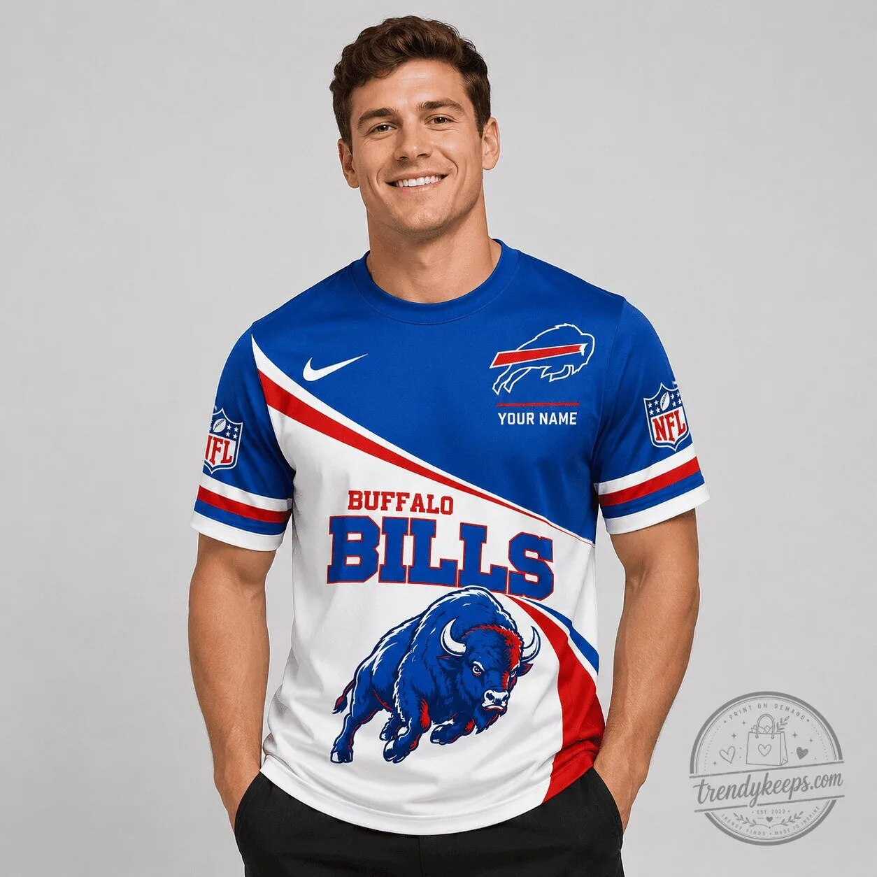 Buffalo Bills NFL Football Team Logo Personalized Fan T-Shirt