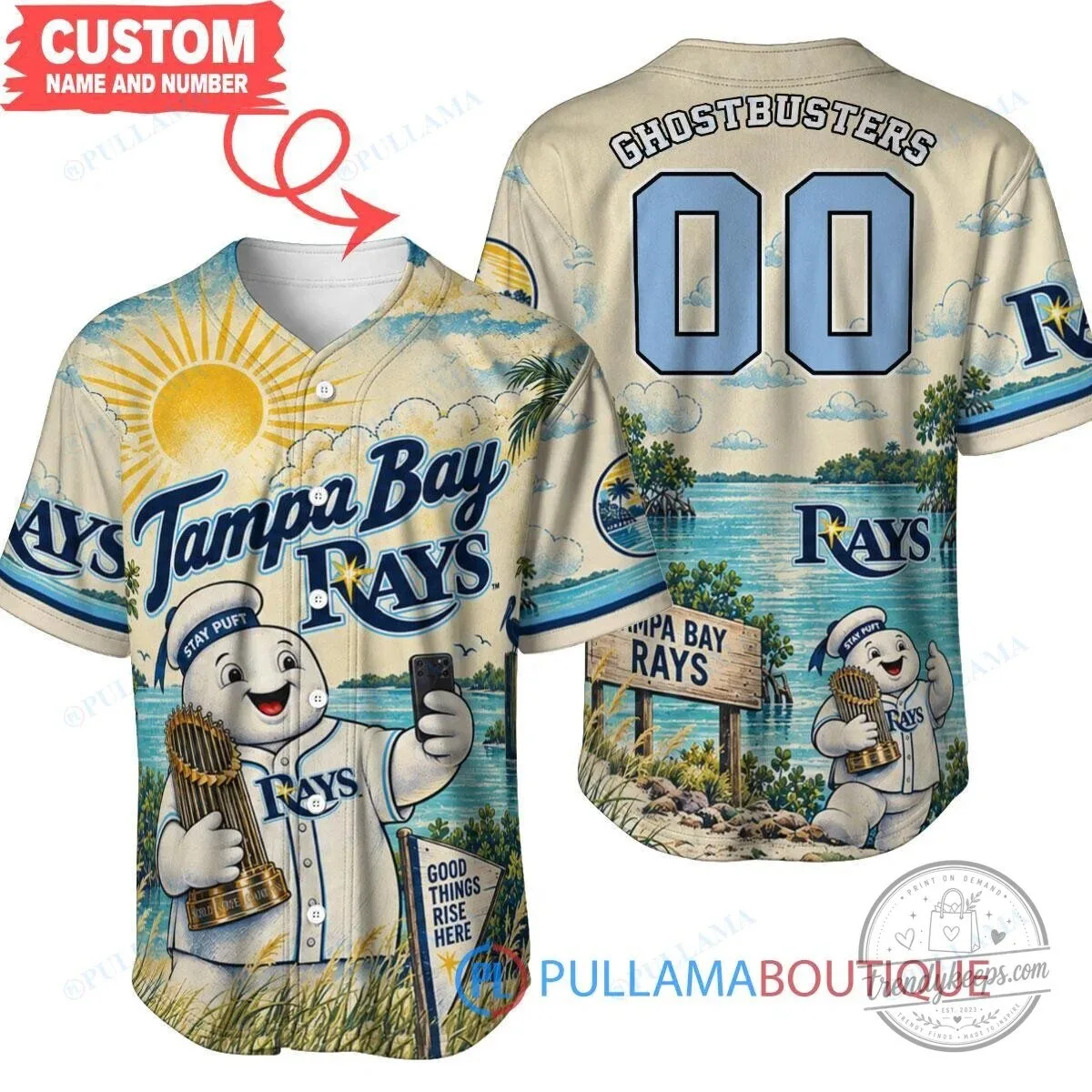 Tampa Bay Rays Ghostbusters Stay Puft Marshmallow Man Baseball Jersey