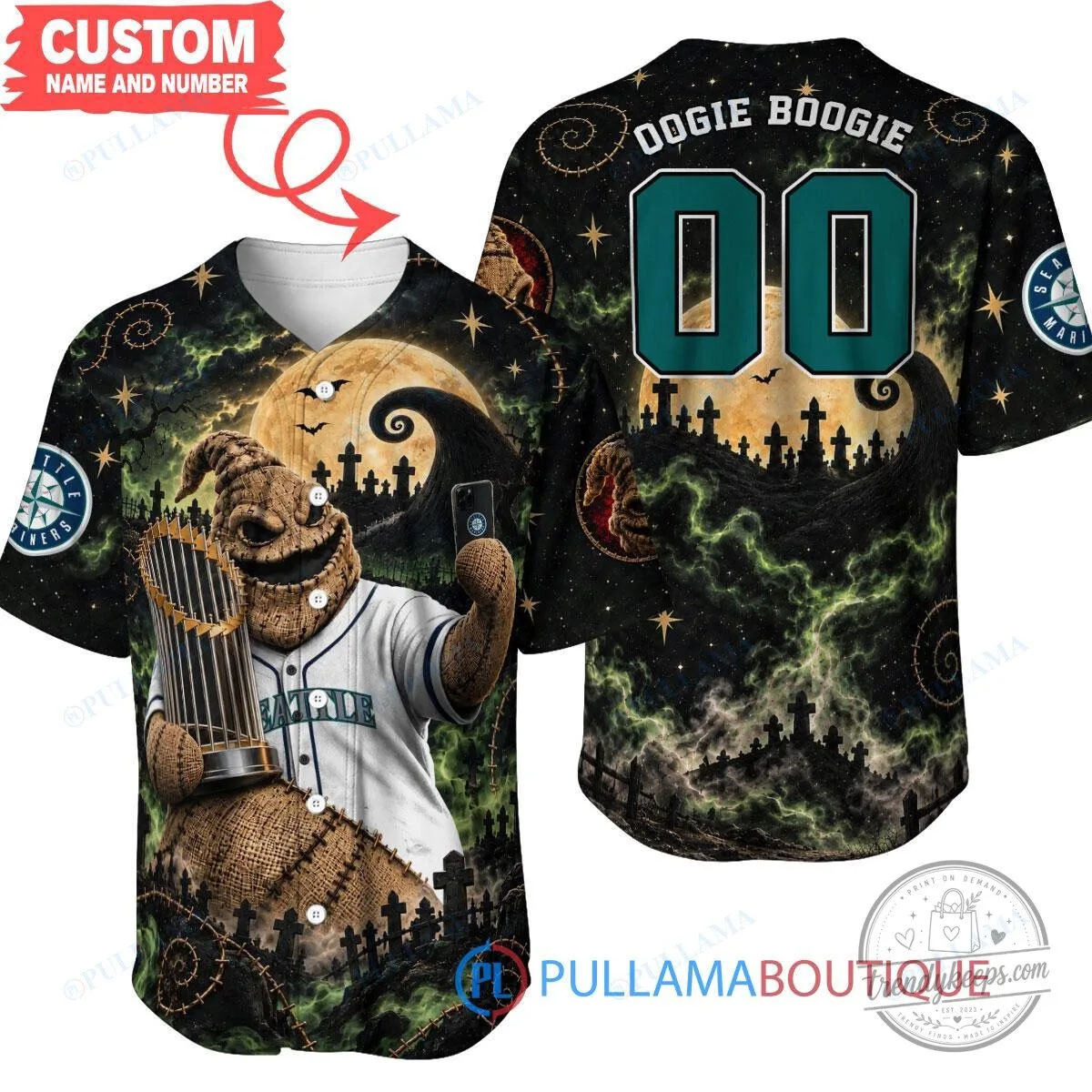 Seattle Mariners Oogie Boogie World Series Baseball Jersey