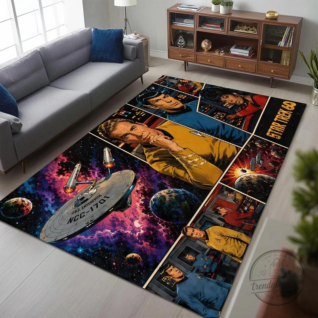 Star Trek 60th Anniversary USS Enterprise Rectangular Floor Rug