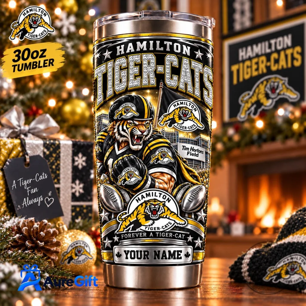Hamilton Tiger-Cats Canadian Football League Personalized Name Tumbler Hamilton Tiger-Cats Canadian Football League Personalized Name Tumbler