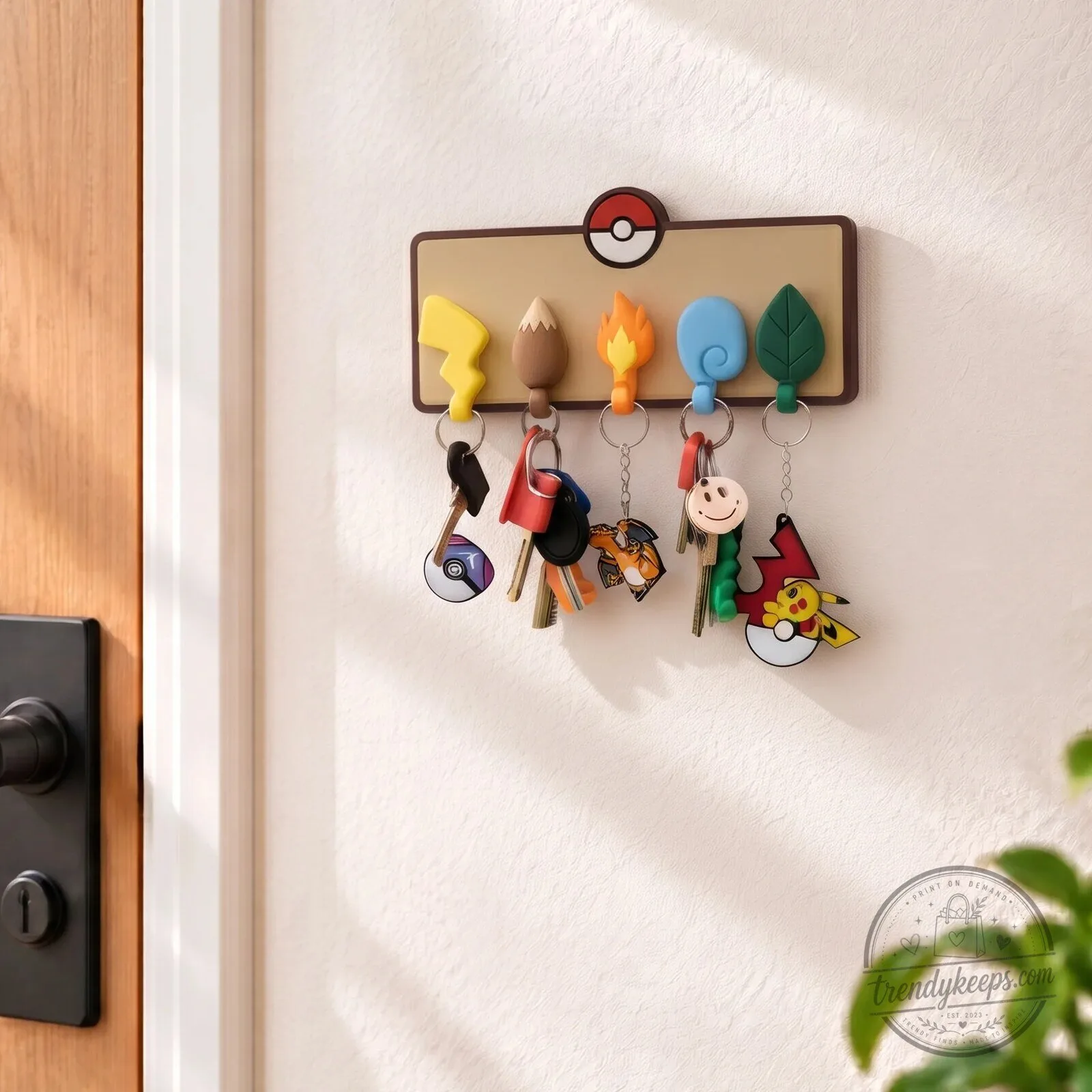 Pokemon Pikachu Charmander Squirtle Bulbasaur Wall Mounted Key Holder Rack