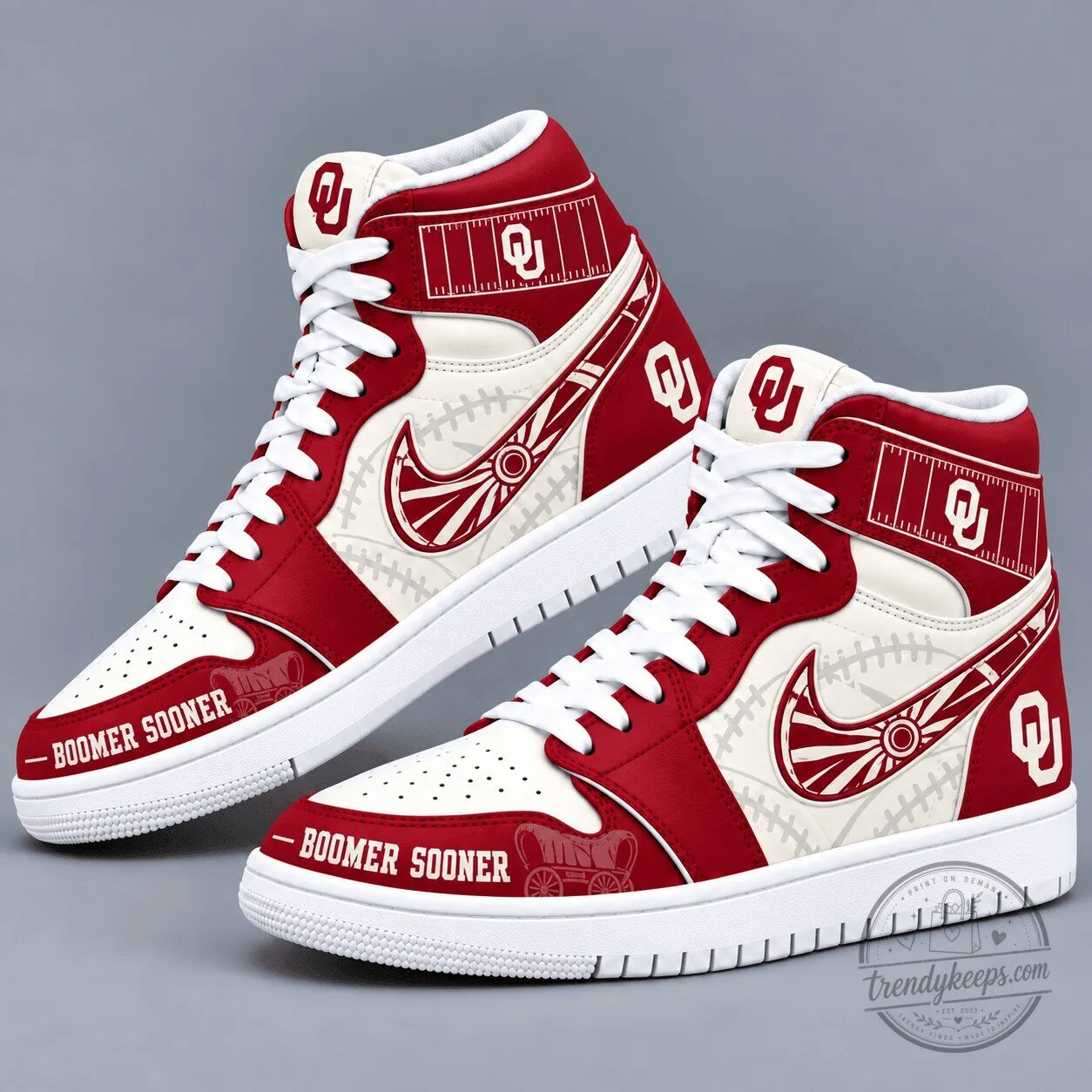 Oklahoma Sooners Boomer Sooner Team Spirit High Top Shoes