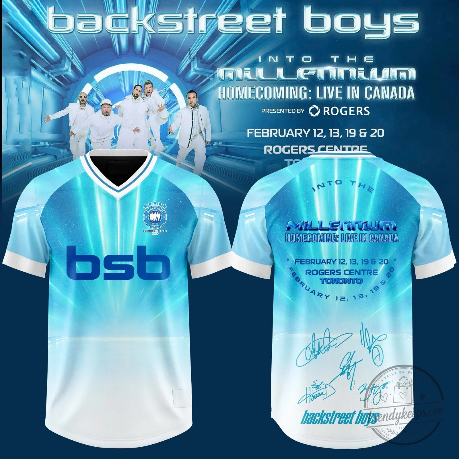 Backstreet Boys Into The Millennium Homecoming Live in Canada Concert Jersey
