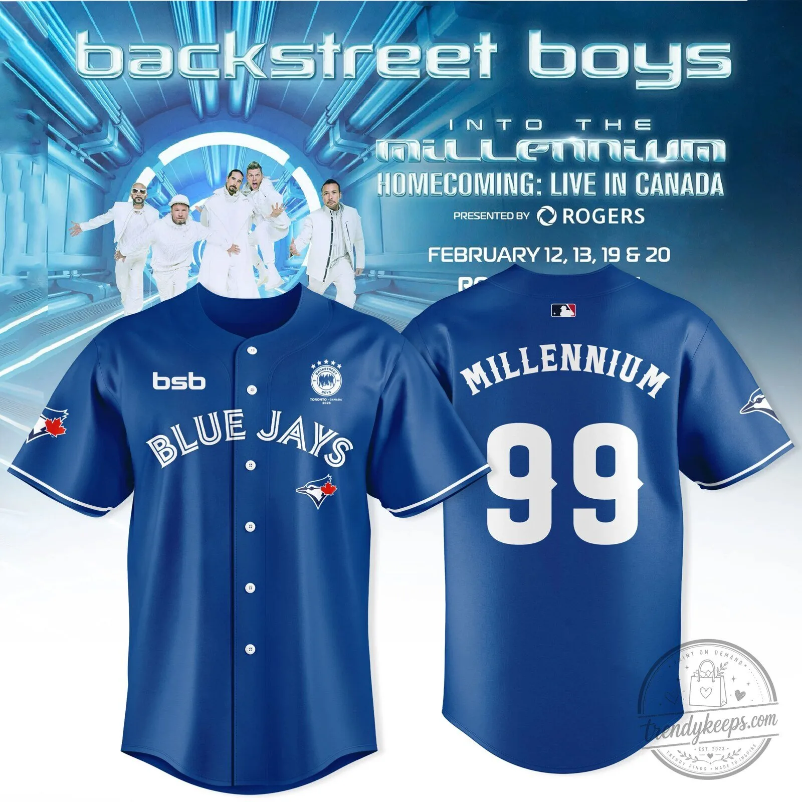 Backstreet Boys Into The Millennium Homecoming Live In Canada Baseball Jersey