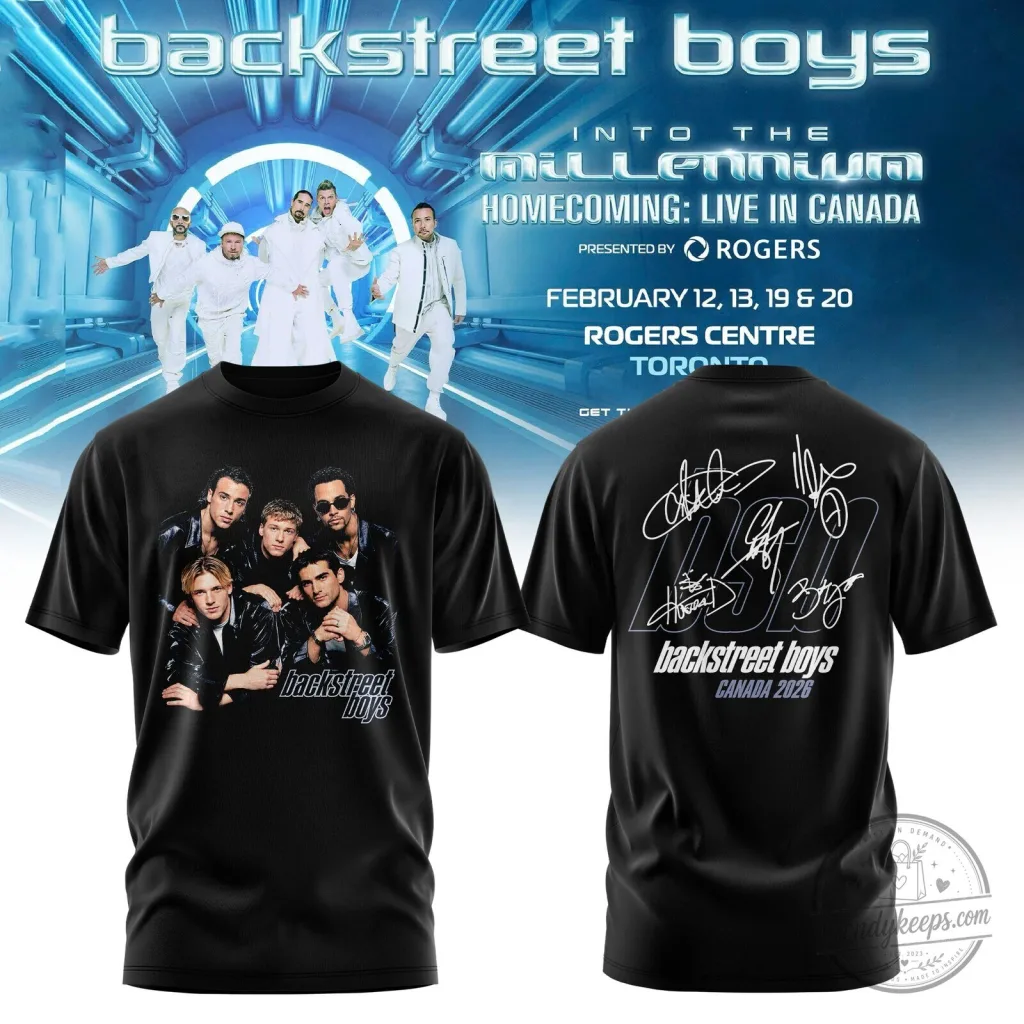 Backstreet Boys Into The Millennium Homecoming Live in Canada Concert T-Shirt Backstreet Boys Into The Millennium Homecoming Live in Canada Concert T-Shirt