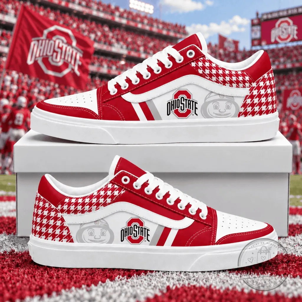 Ohio State Buckeyes NCAA Houndstooth Sideline Classic Sport Shoes