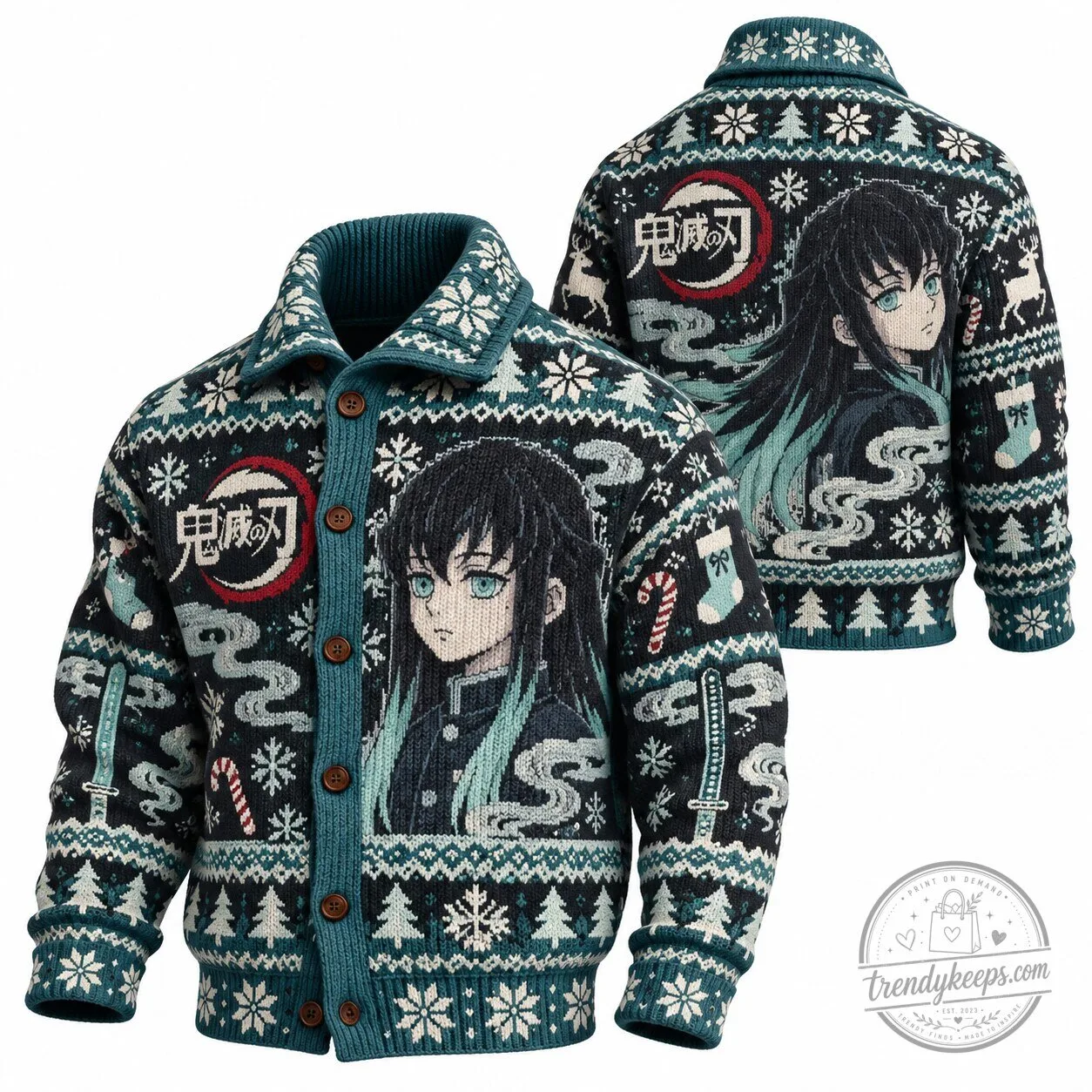 Demon Slayer Kimetsu no Yaiba Muichiro Tokito Anime Christmas Cardigan