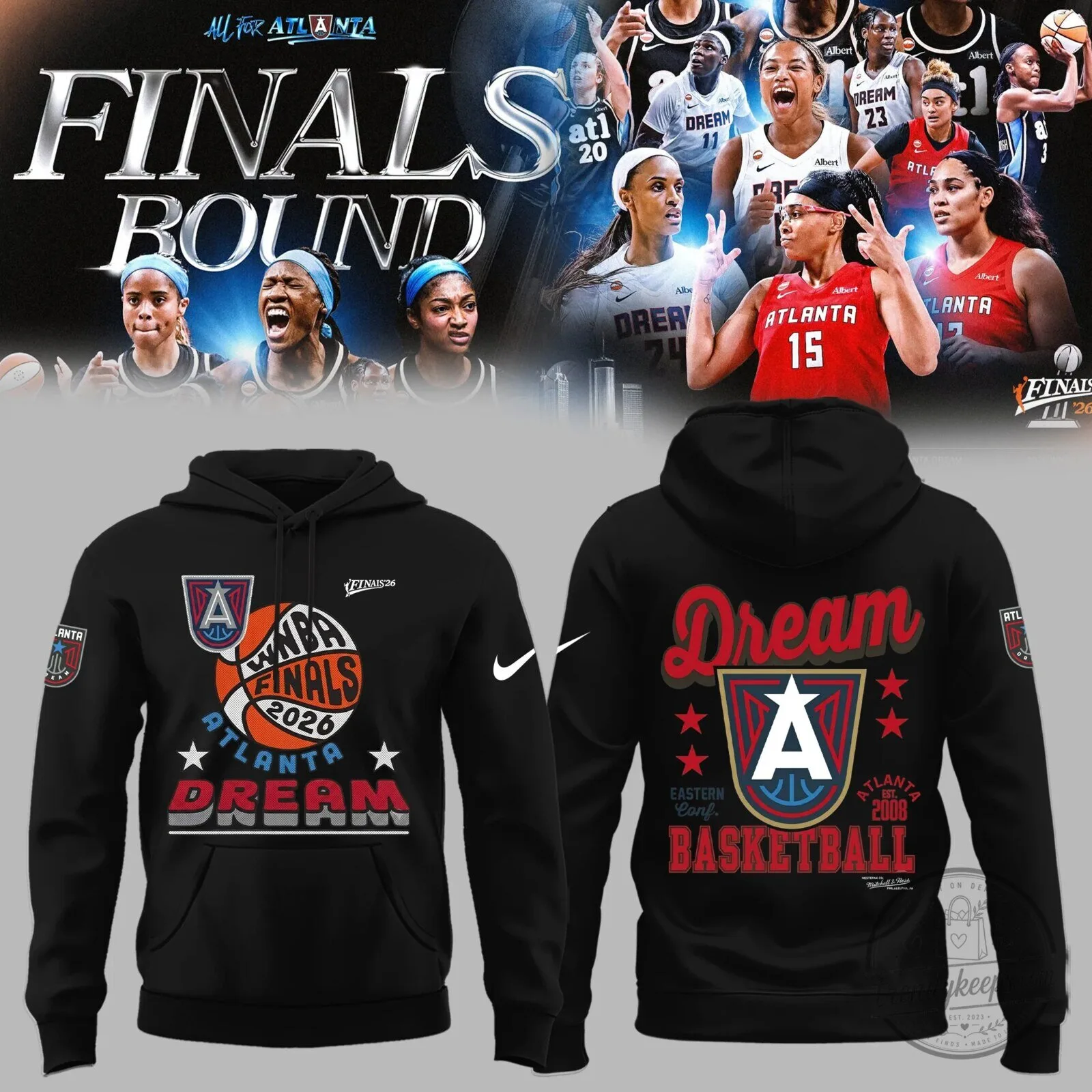 Atlanta Dream WNBA Finals 2026 Basketball Black Hoodie 1 Atlanta Dream WNBA Finals 2026 Basketball Black Hoodie