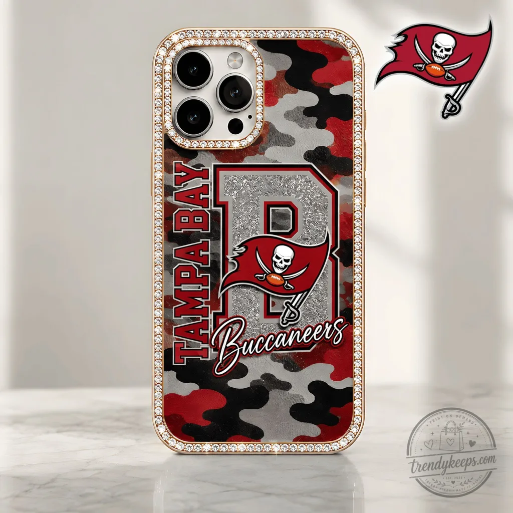 Tampa Bay Buccaneers Camouflage Bling Luxury iPhone Phone Case Tampa Bay Buccaneers Camouflage Bling Luxury iPhone Phone Case