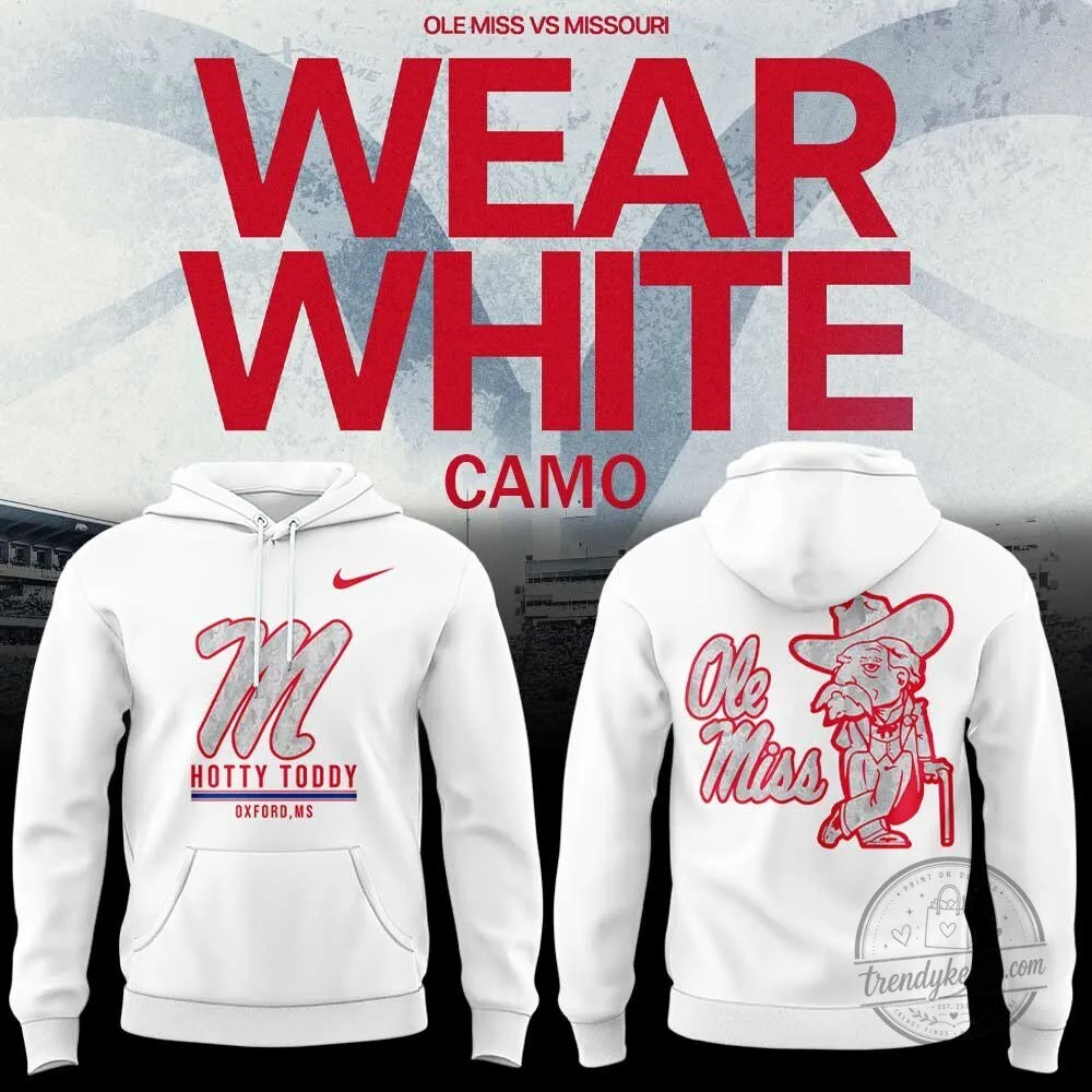 White Camo Hoodie for Ole Miss Rebels Football - Hotty Toddy Oxford Mississippi 3 White Camo Hoodie for Ole Miss Rebels Football - Hotty Toddy Oxford Mississippi