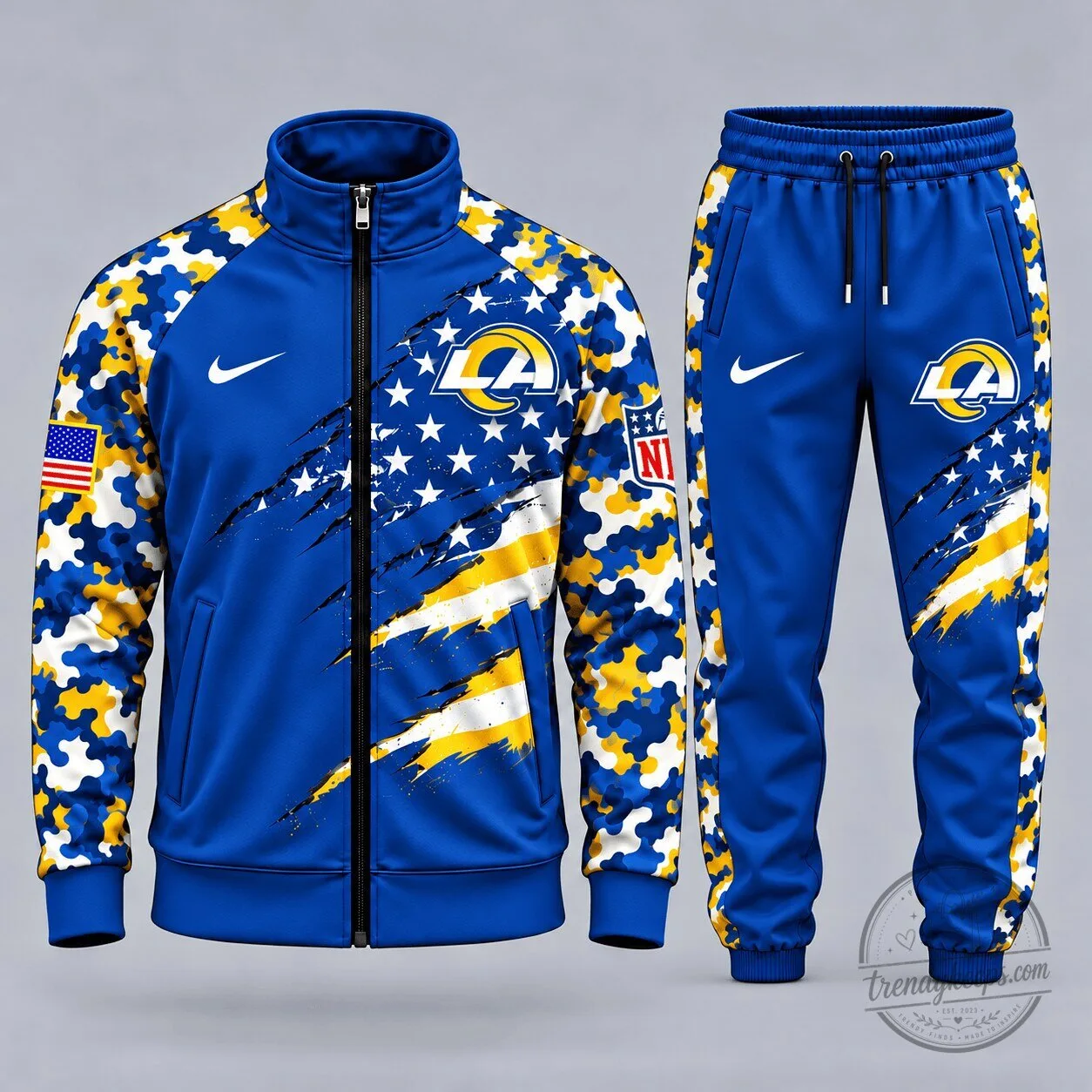Los Angeles Rams Patriotic Camouflage Full-Zip Track Jacket