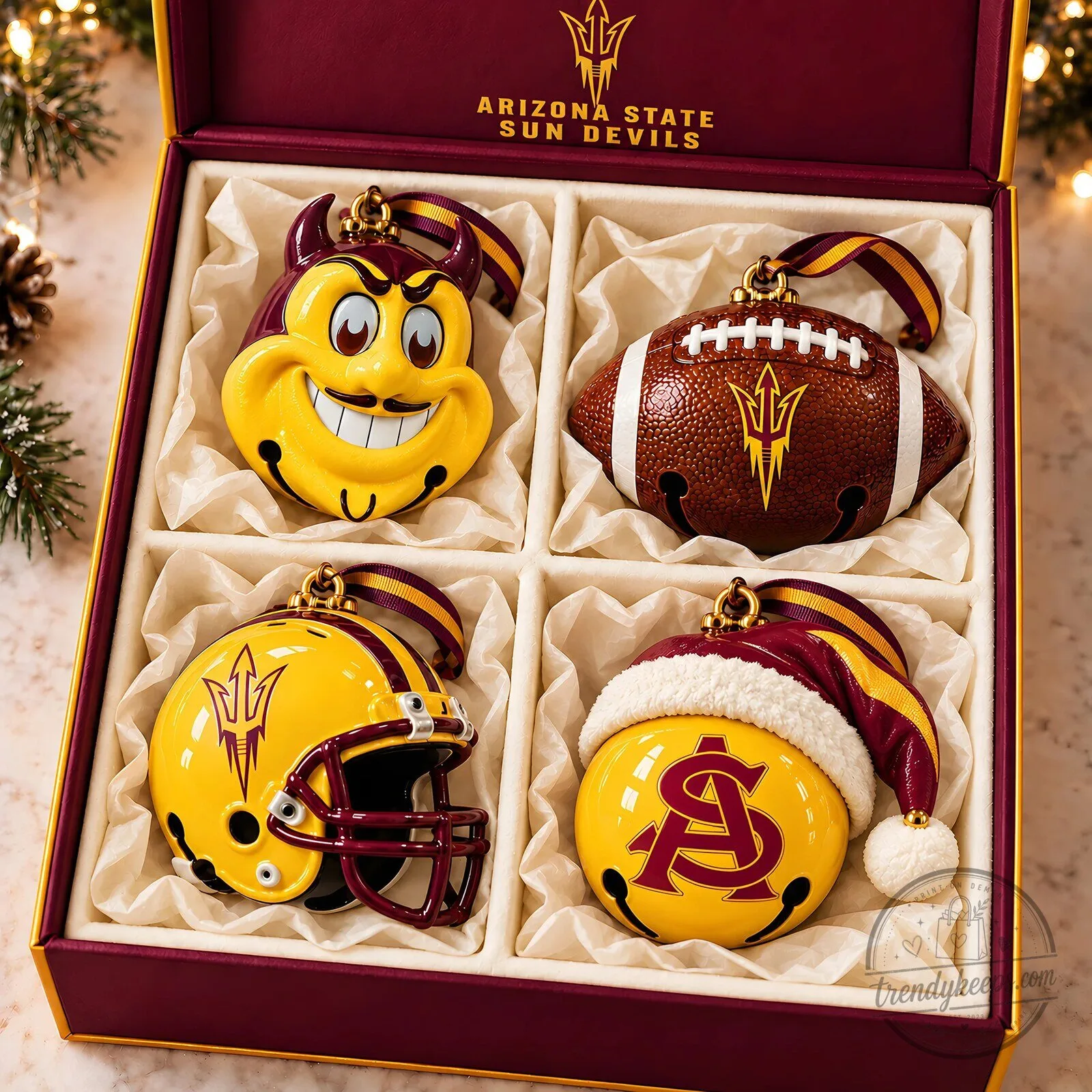 Arizona State Sun Devils Christmas Tree Ornament Set
