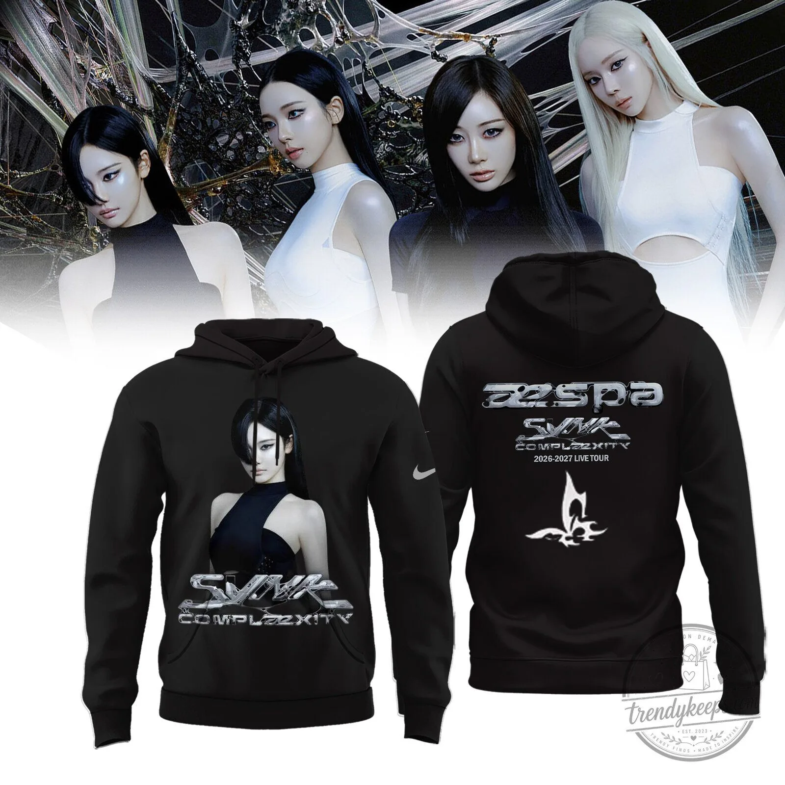 Aespa SYNK: HYPER LINE World Tour 2026-2027 K-Pop Concert Hoodie 1 Aespa SYNK: HYPER LINE World Tour 2026-2027 K-Pop Concert Hoodie