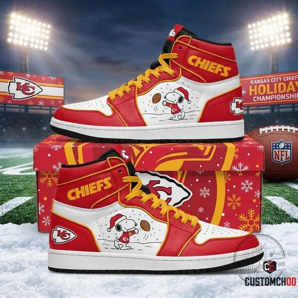 Kansas City Chiefs Snoopy Christmas Holiday Football Fan High-Top Sneakers