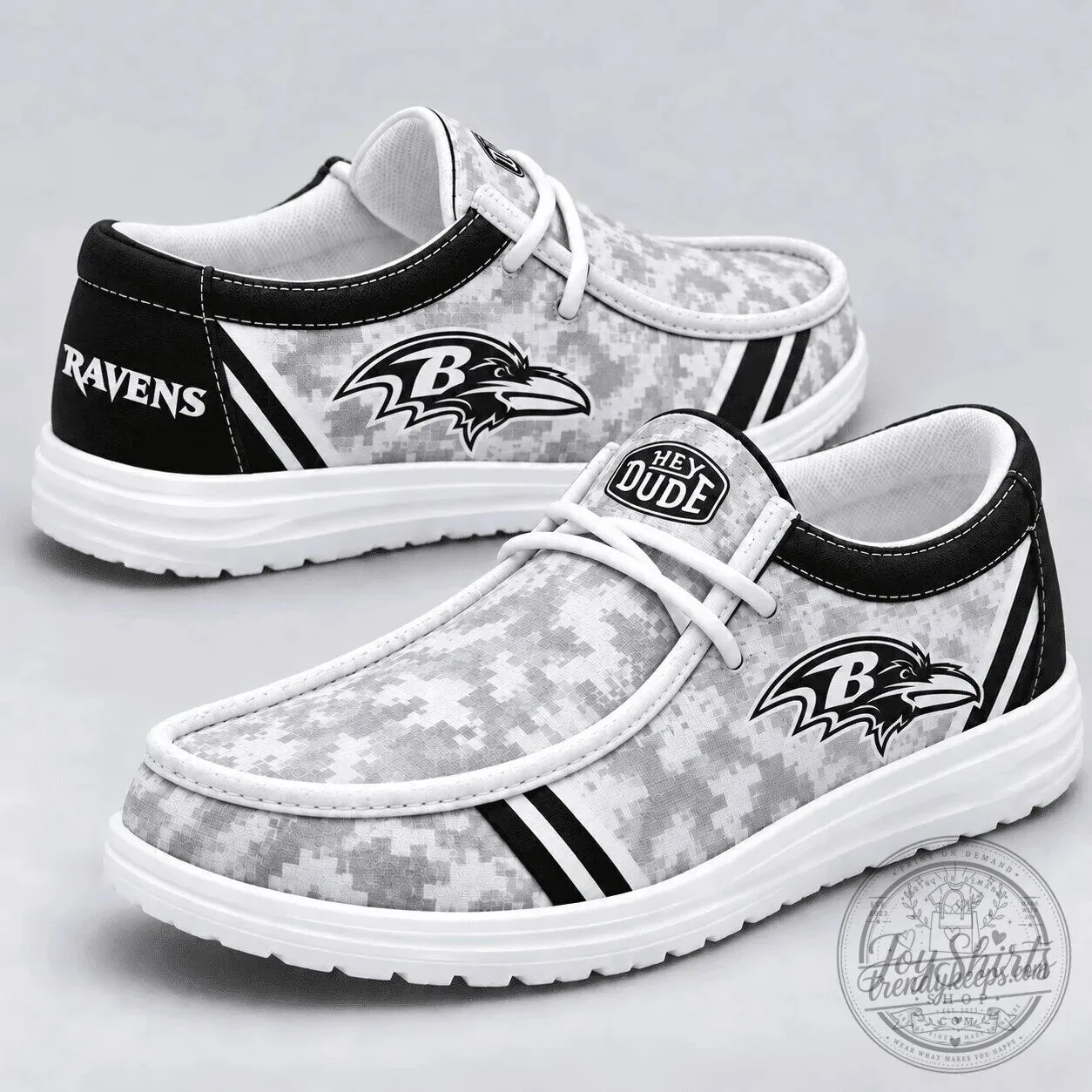 Baltimore Ravens NFL Football Team Logo Hey Dude Style Shoes 1 Baltimore Ravens NFL Football Team Logo Hey Dude Style Shoes