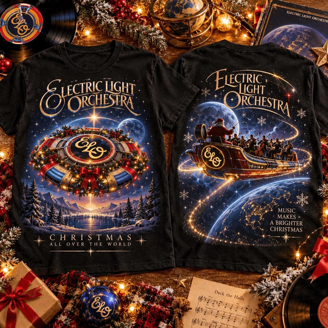 Electric Light Orchestra Christmas All Over The World Holiday T-Shirt